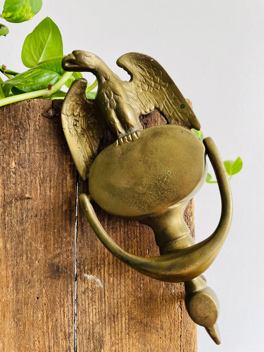 Heavy Solid Brass Door Knocker with Eagle