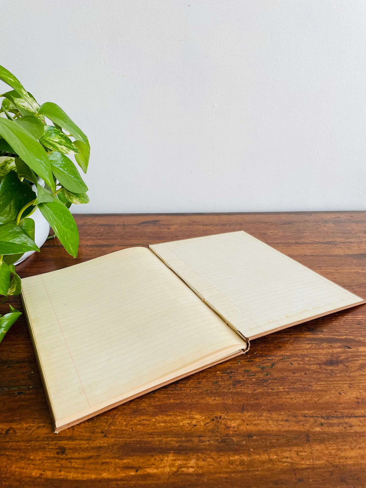 1960s Hardcover Record Notebook - Two Pages Written in by the Timmins Scouting Club - Rest of Lined Paper Blank