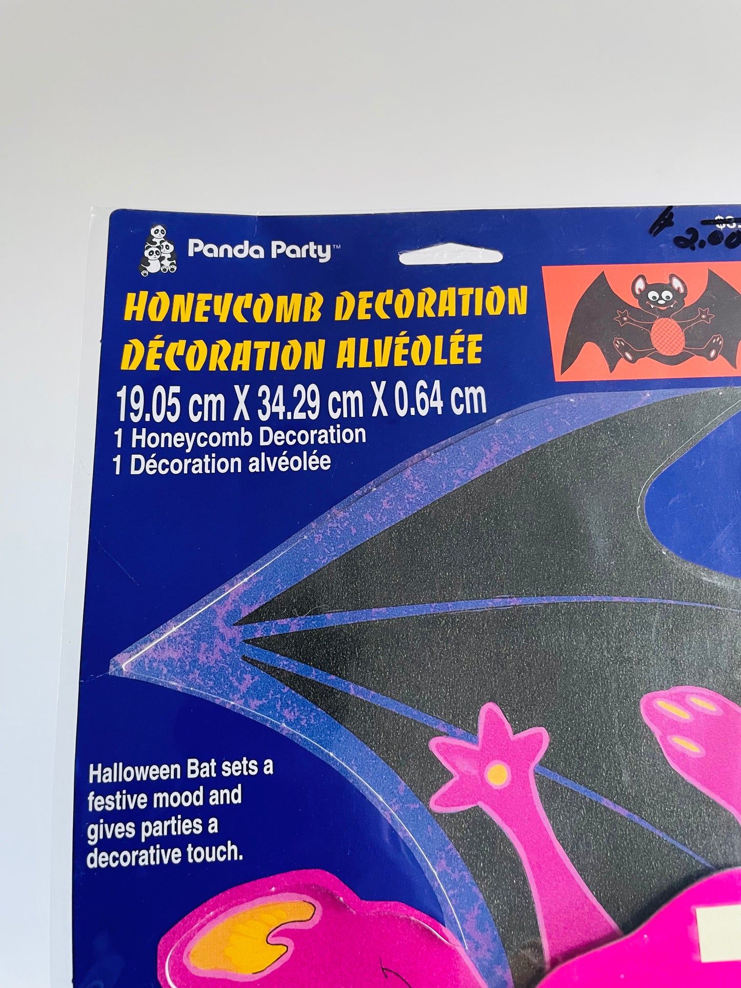 Brand New Vintage Panda Party Honeycomb Decoration - Hanging Halloween Bat #2