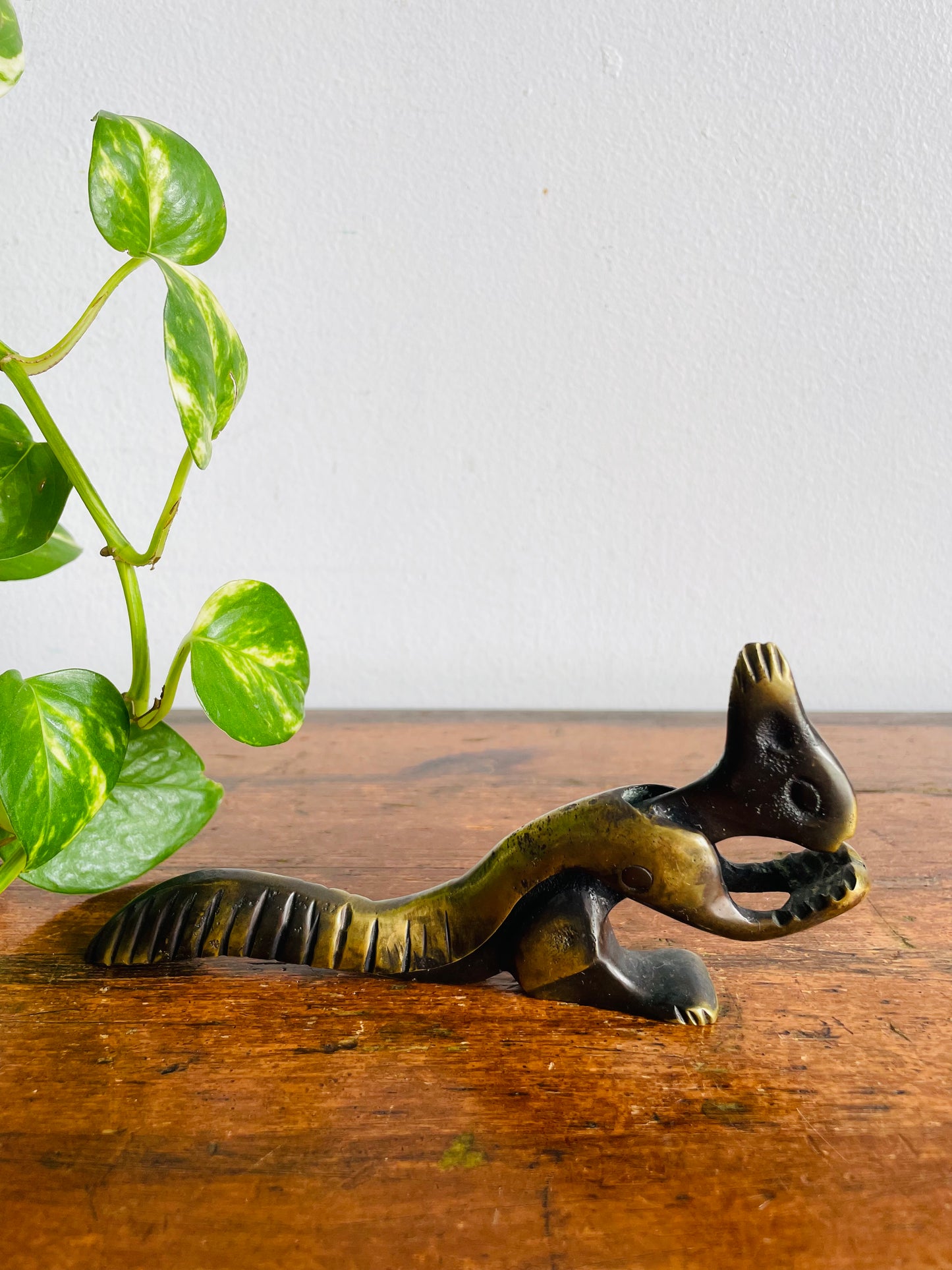 Vintage Solid Brass Squirrel Nutcracker
