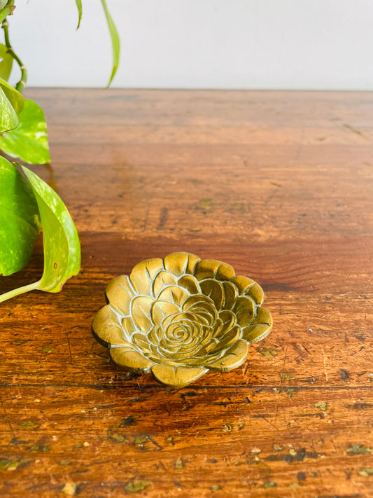 Mini Solid Brass Flower Bowl