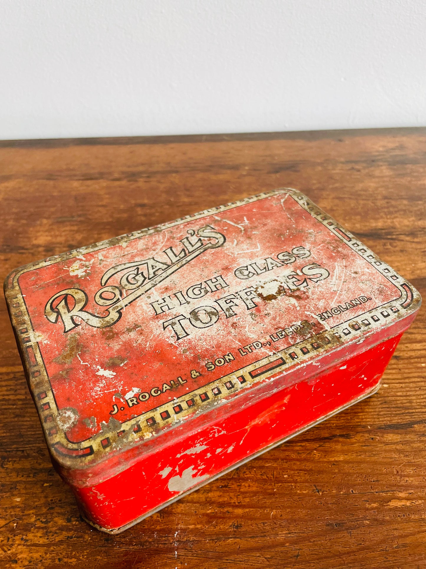 Rogall's High Class Toffees Tin with Hinged Lid - J. Rogall & Son Leeds England