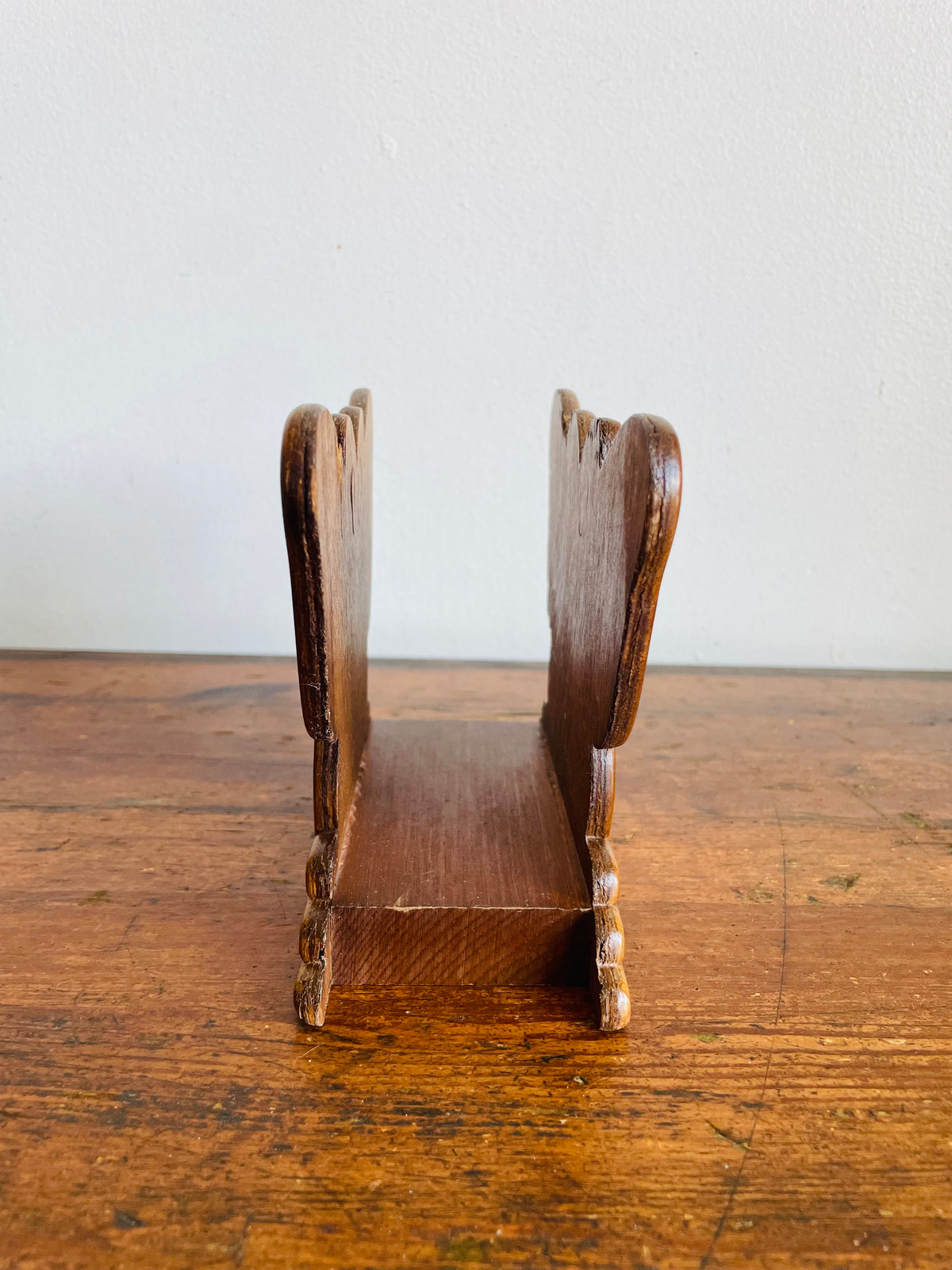 Vintage Carved Wood Butterfly Napkin Holder or Letter / Mail Organizer
