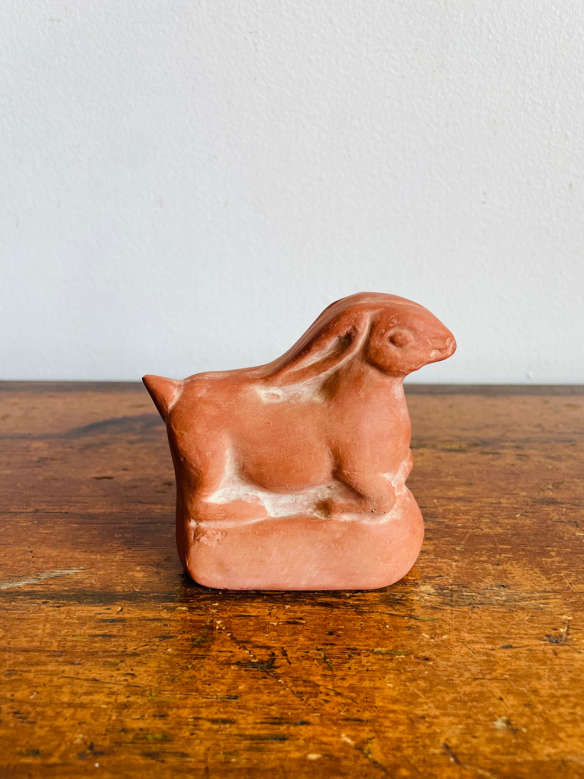 Vintage Ministry of Culture Museum Replica Figurine - Terracotta Clay Hare Rabbit Resting - Reproduction of Ancient Greek Artifact from Pella, Macedonia - Made in Greece