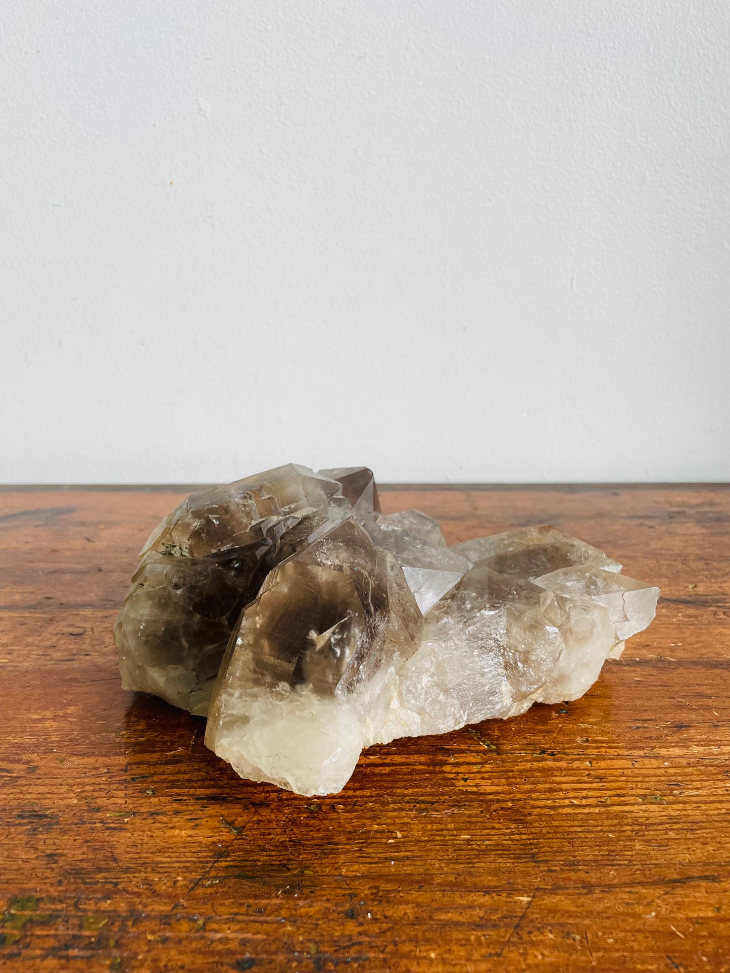 Vintage Large & Heavy 4.22 Pound Smoky Quartz Crystal Cluster - Gemstone Rock with Jagged Points