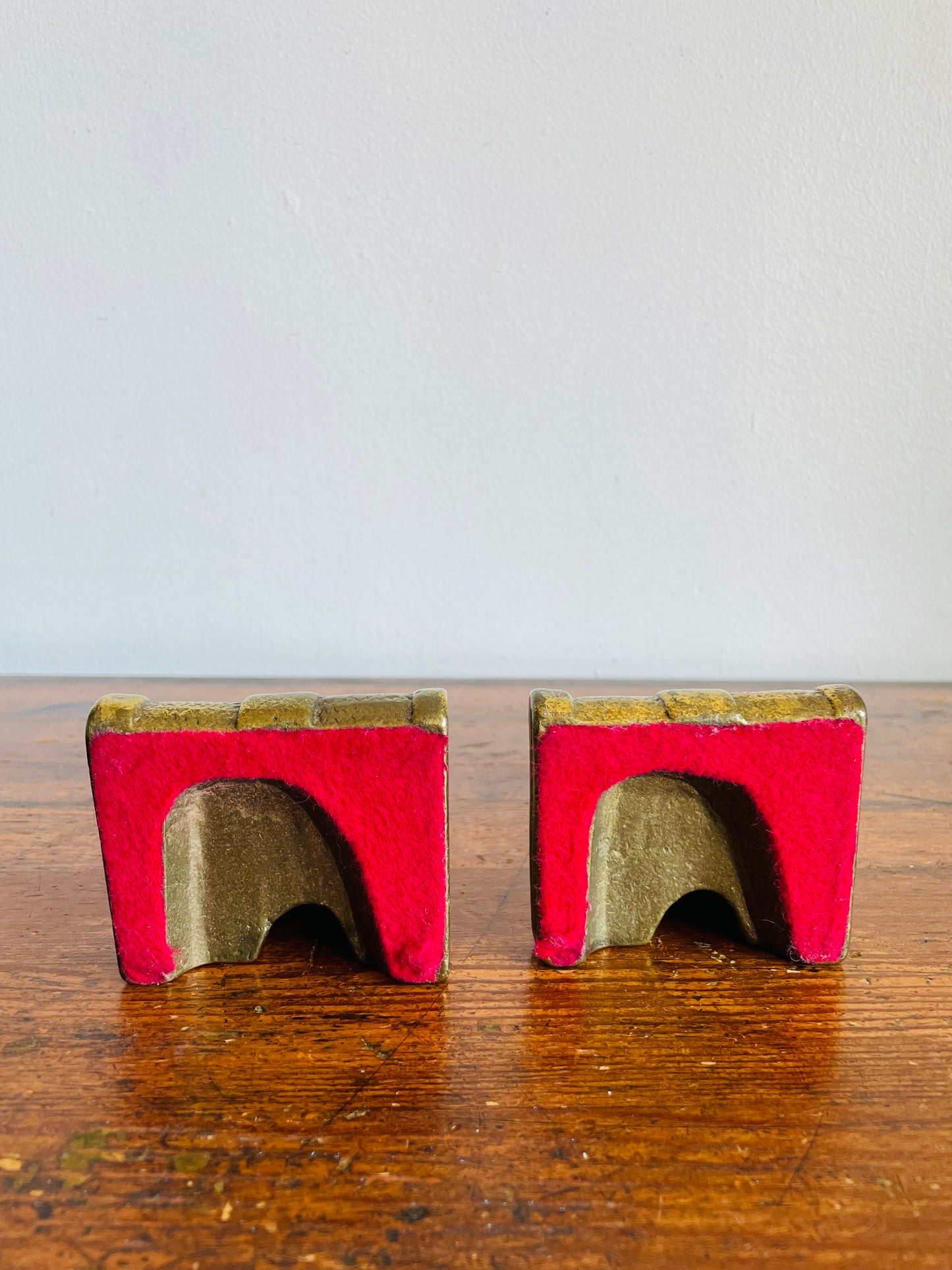 Vintage Solid & Heavy Brass Wise Owls on Stack of Books Bookends - Set of 2