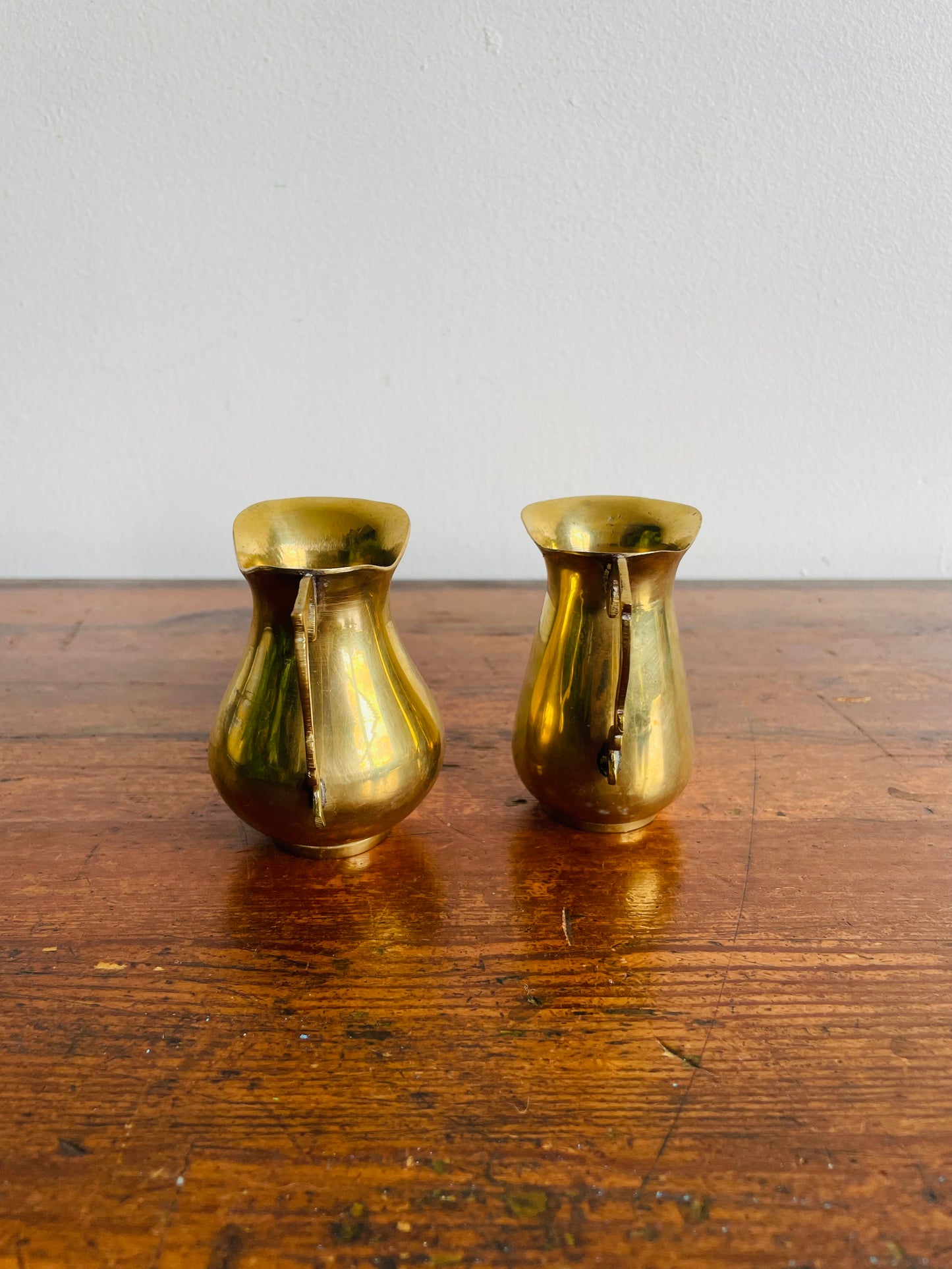 Miniature Brass Pitcher Jugs or Bud Vases - Set of 2