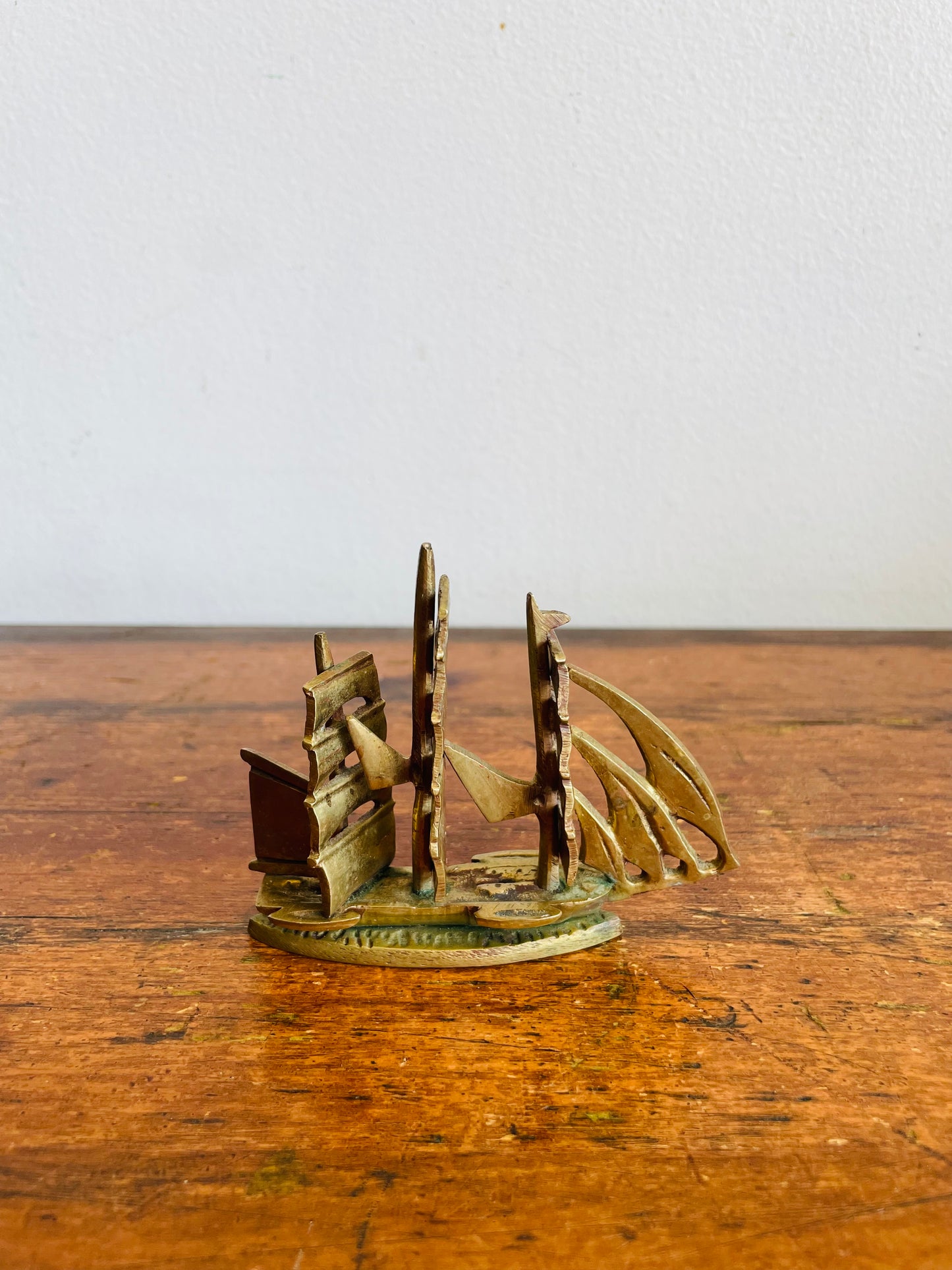 Vintage Brass Sailboat Ship Figurine