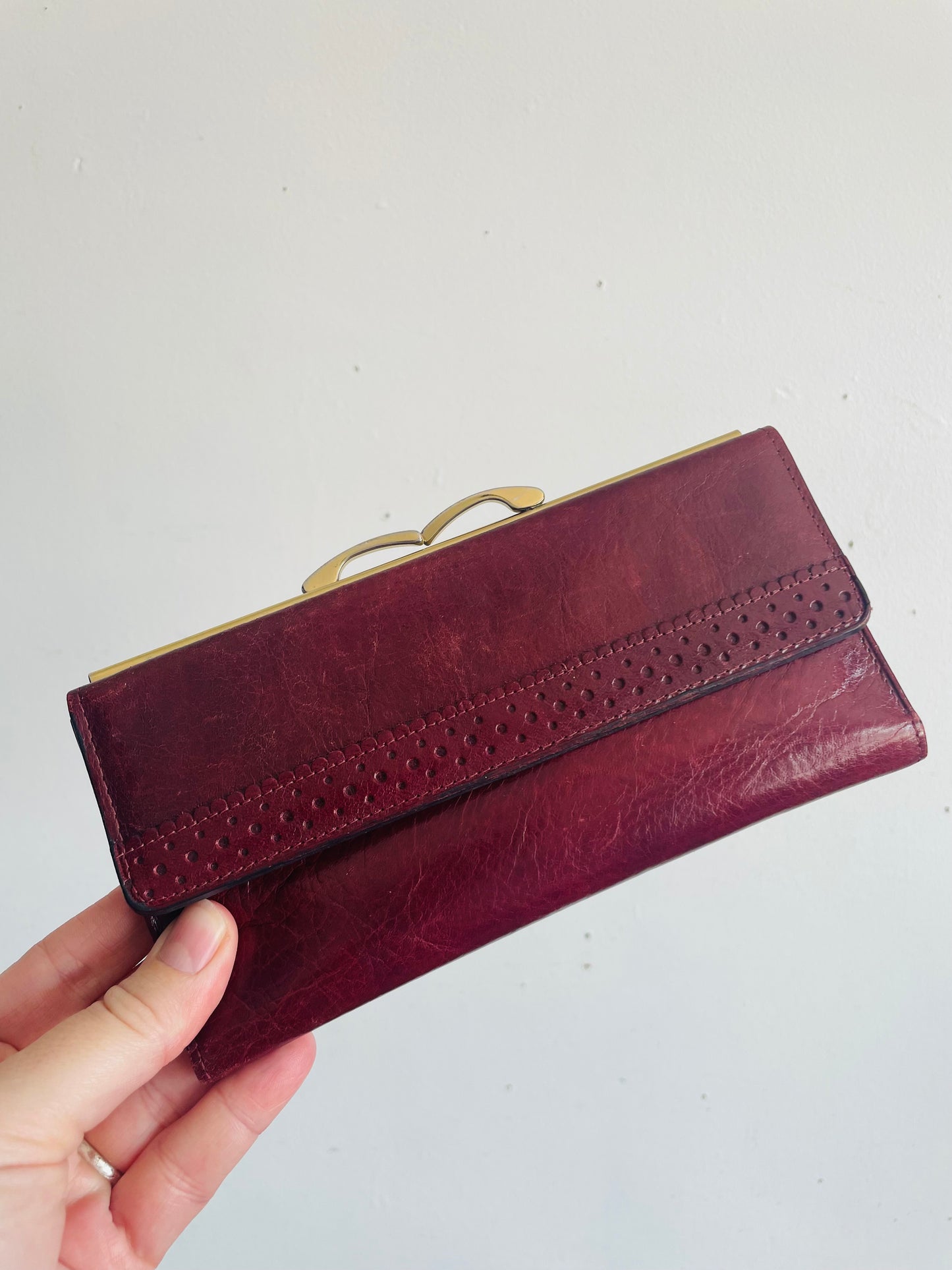 Vintage Renwick Made in Canada Wallet - Italian Leather - Burgundy Brown with Gold Hardware