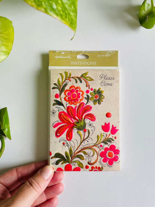 Vintage Brand New Package of 8 Invitation / Invite Cards - Please Come - Hallmark Coutts Canada