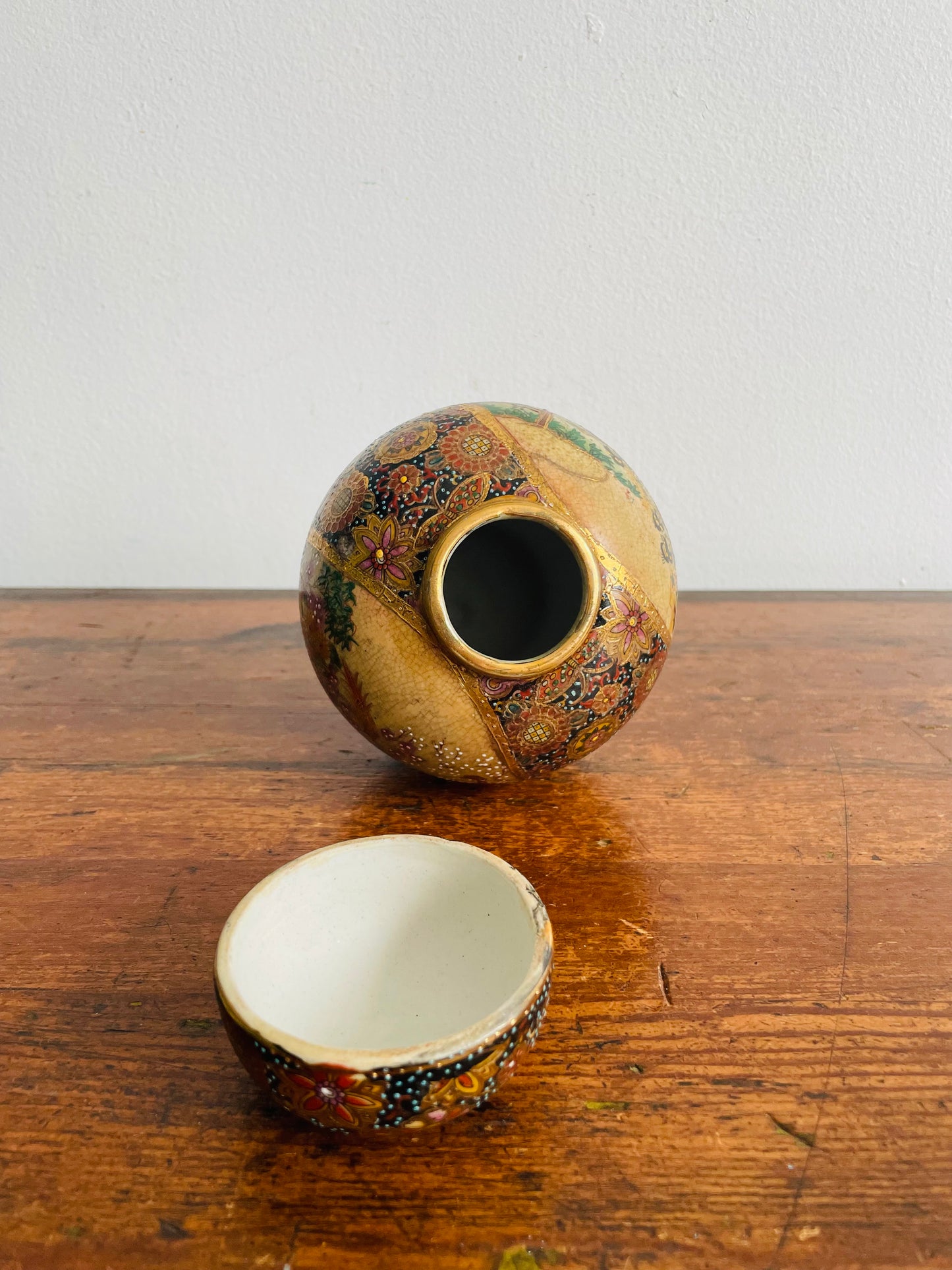 Gorgeous Japanese Satsuma Jar with Lid