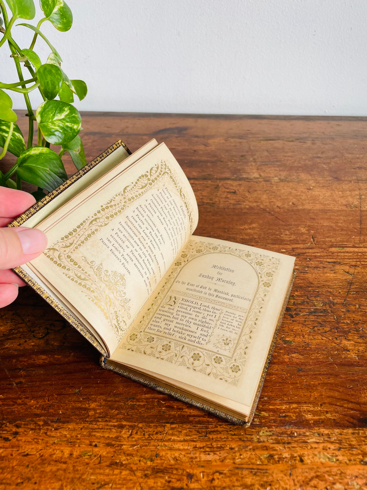 Antique 1842 The Companion to the Altar Leather Hardcover Religious Pocket Book - Containing Sacramental Prayers & Meditations - 184 Years Old!