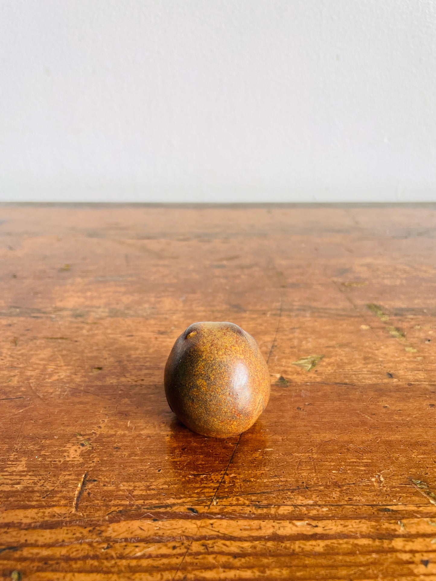 Vintage Teeny Tiny Absolutely Adorable Round Pottery Owl Miniature Figurine