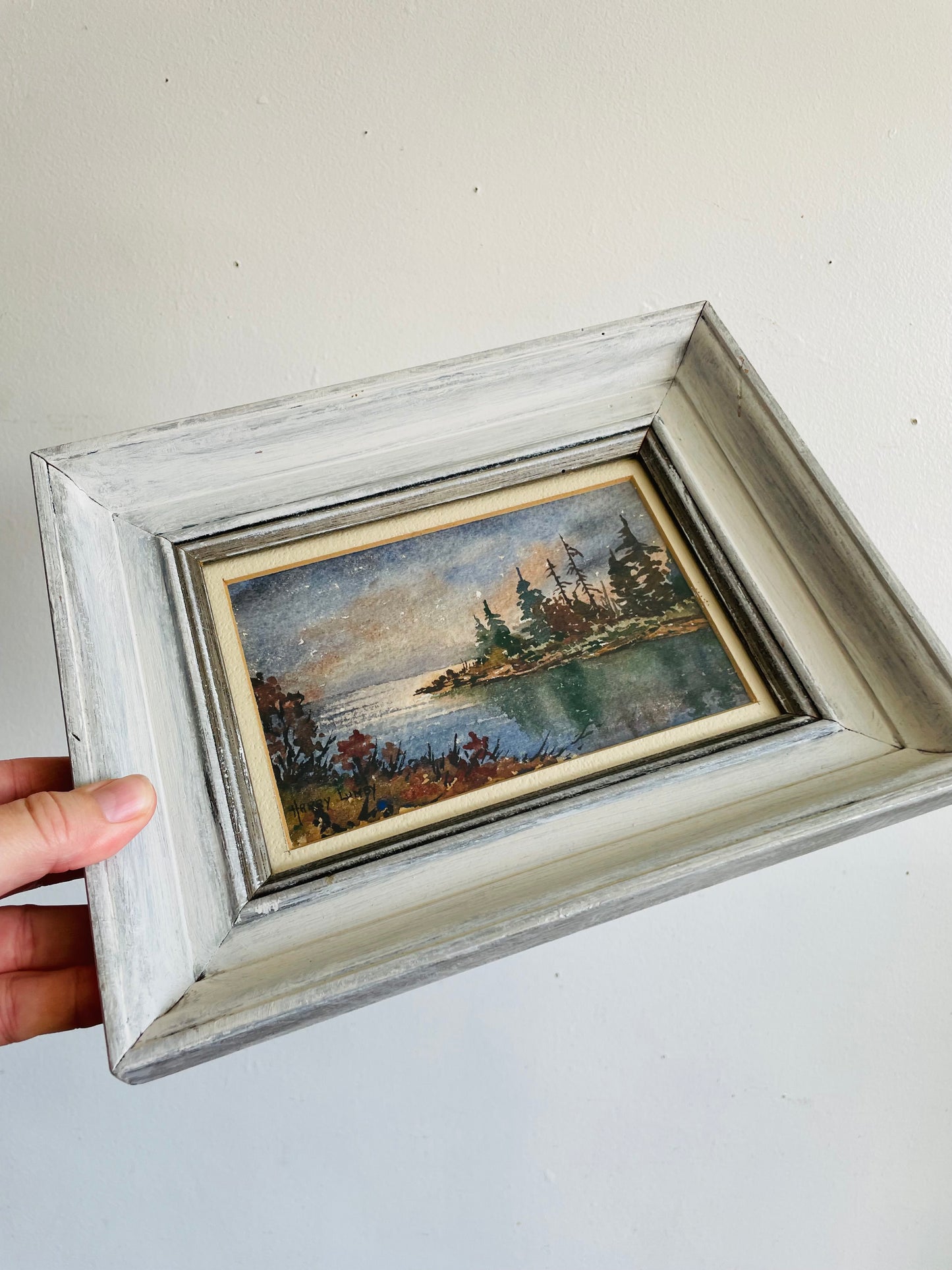 Vintage Original Art Watercolour Painting Picture - "Door County Evening" - Wisconsin - Artist Signed