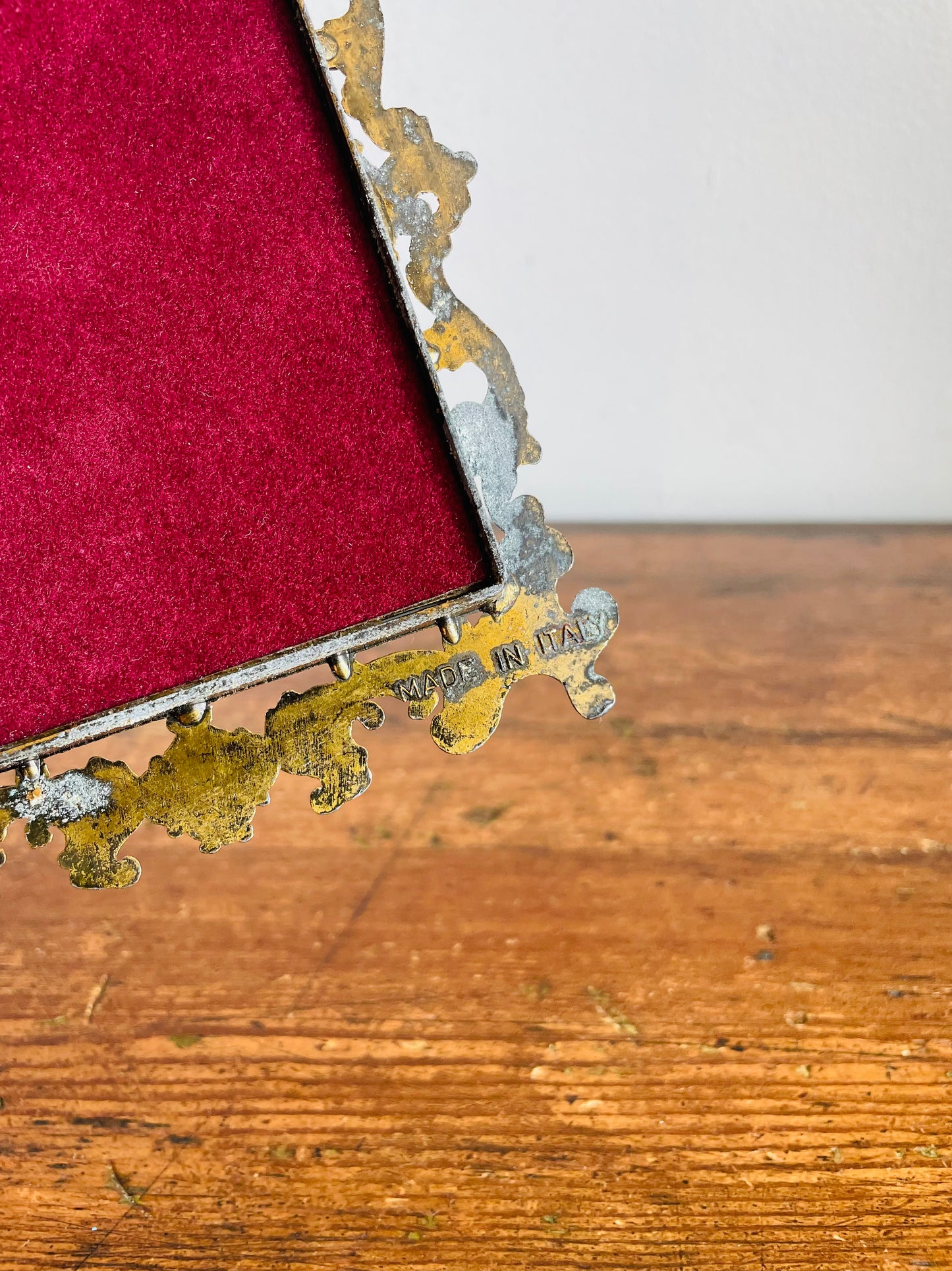 Vintage Ornate Brass Picture Frame with Print of Pinkie (Sarah Moulton) by Sir Thomas Lawrence - Made in Italy
