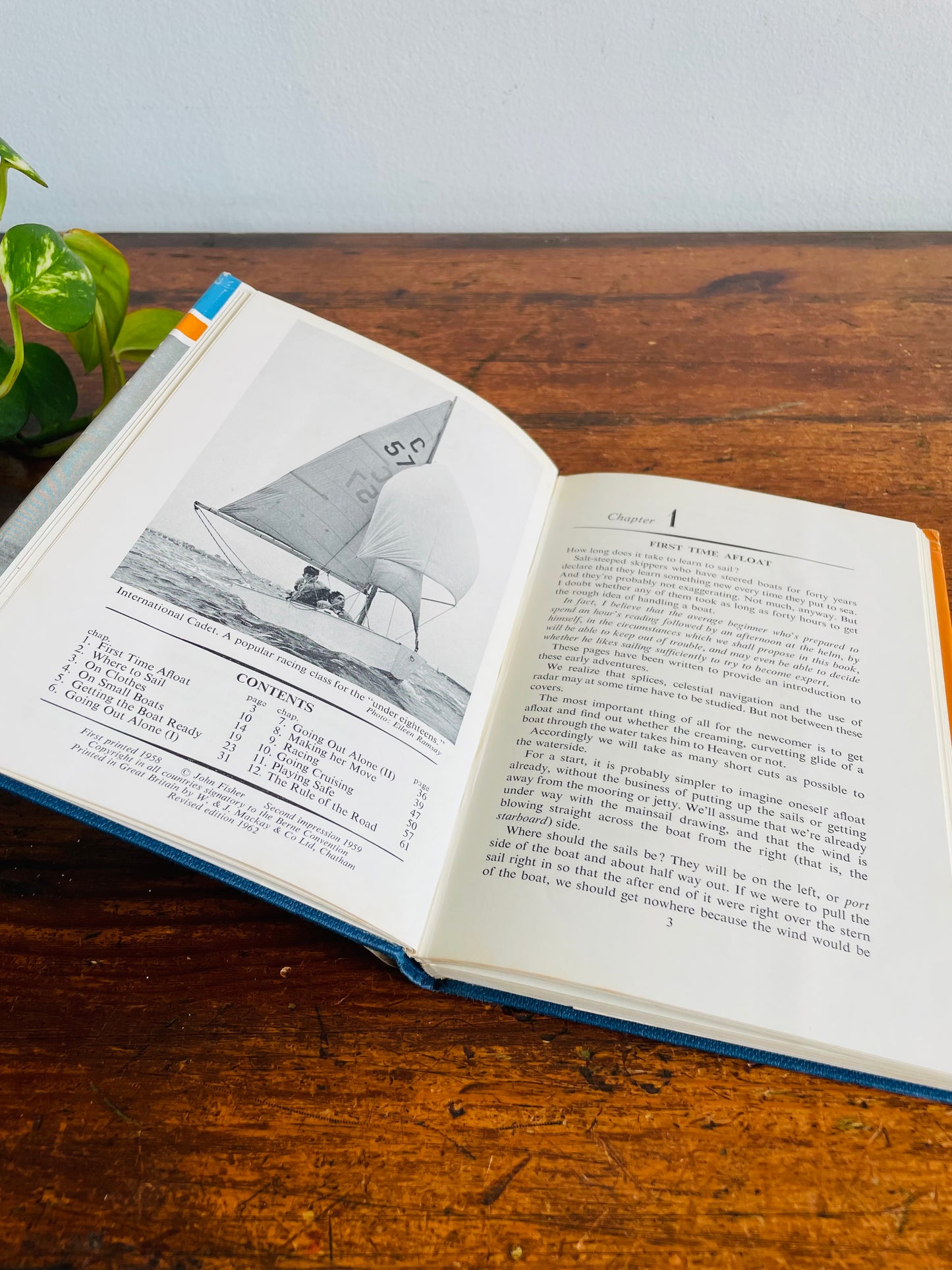 Vintage Beginning in Dinghies Clothbound Hardcover Book by John Fisher (1962)