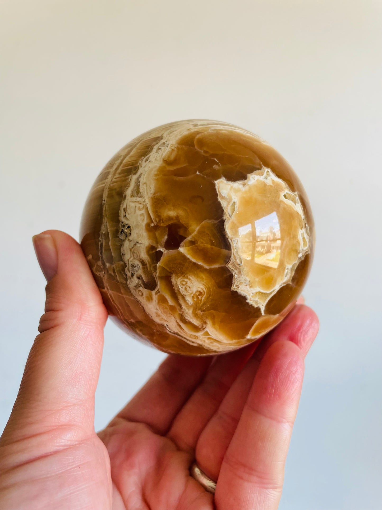 Vintage Genuine Italian Onyx Stone Sphere - Made in Italy