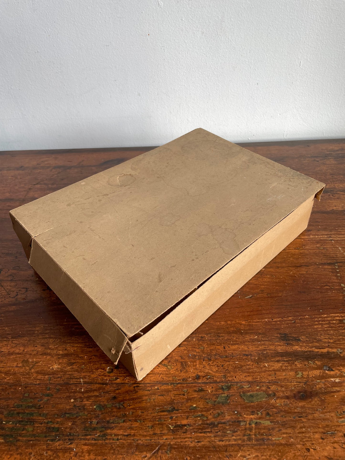 Vintage Collection of Mixed Glass & Indent Ornaments & Silver Tinsel in Divided Box #2 - Set of 10