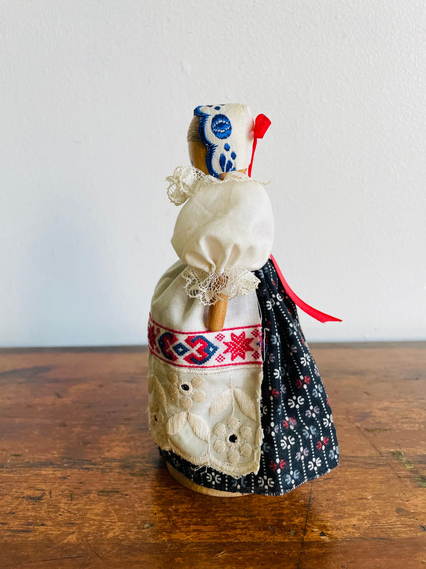 Polish Folk Art Wooden Doll with Bendable Base & Arms