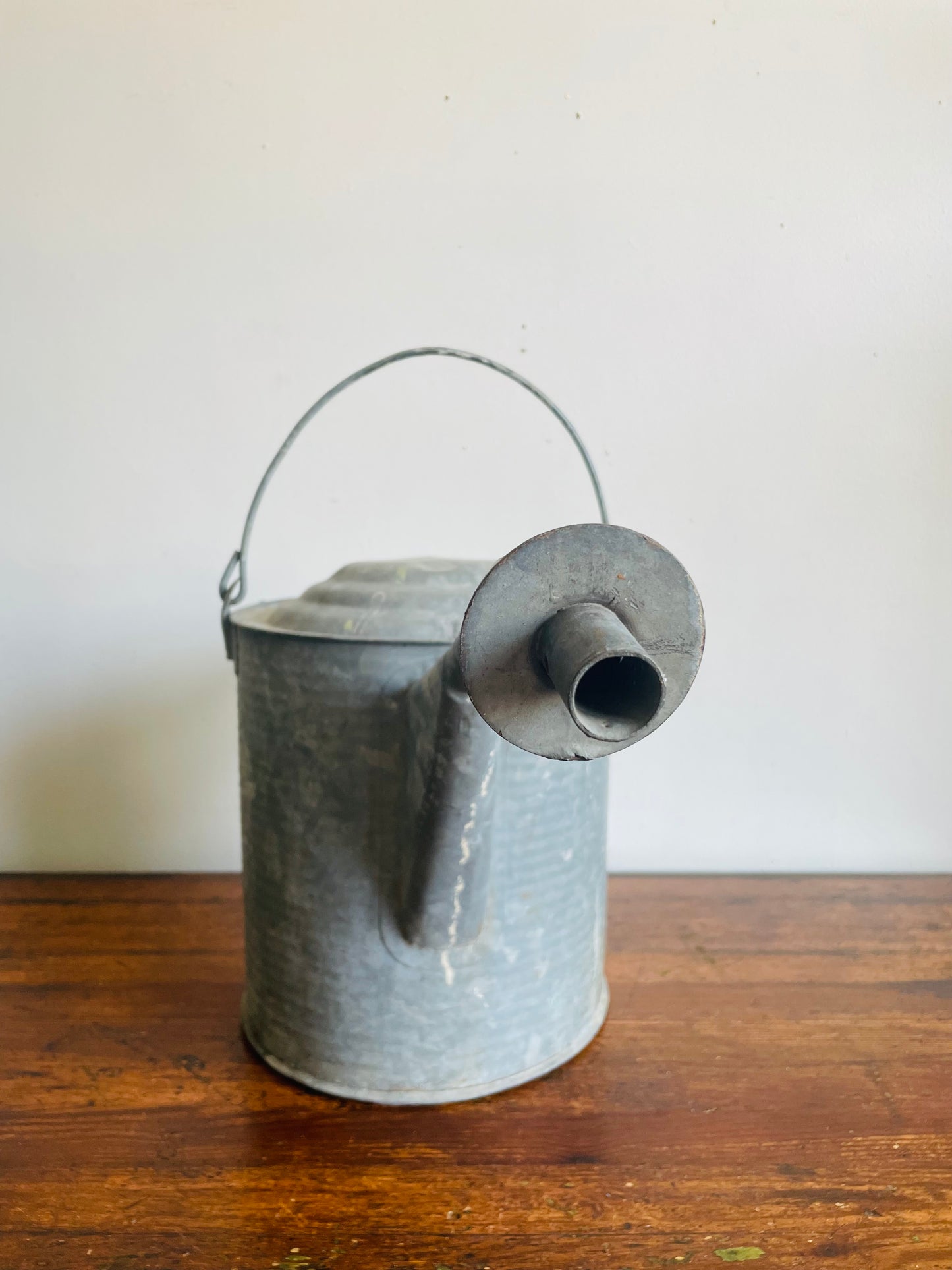 Vintage Large Zinc Galvanized Metal Watering Can with Pour Spout- Outdoor Use & Rustic Garden Decor - Tested & Holds Water