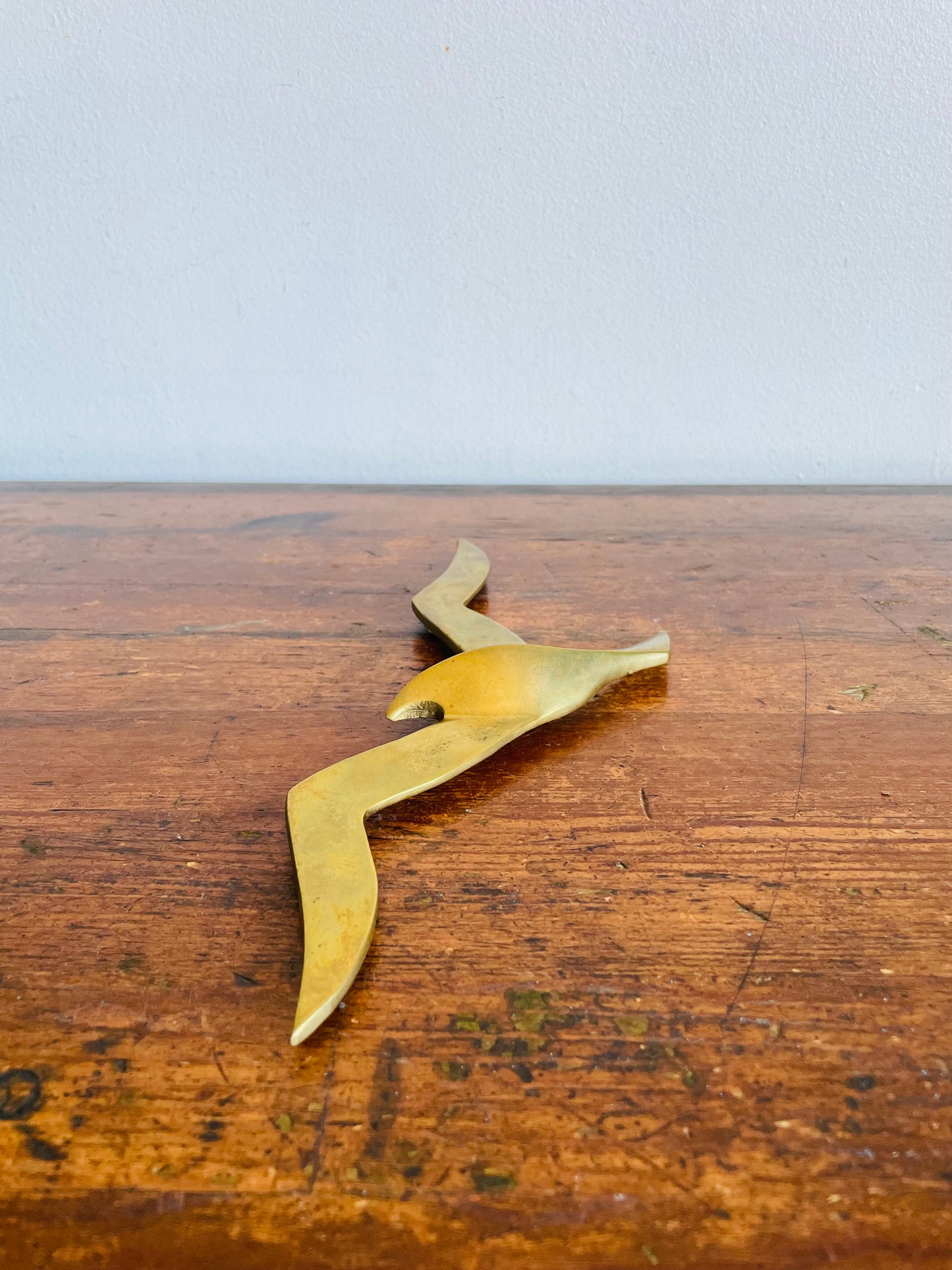 Vintage Solid Brass Flying Seagull Bird - Wall Hanging Decor