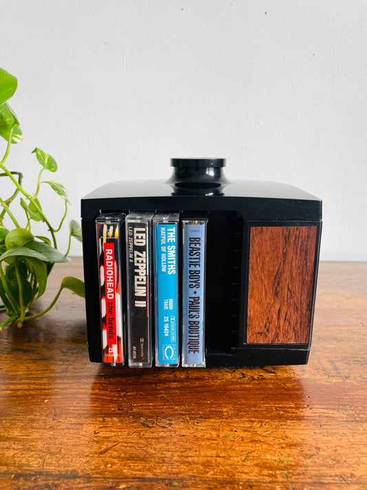 Vintage Dynasound Stow-a-Way Rotating Cassette Tape Storage Module Carousel - Holds Up to 20 Tapes - Spins Lazy Susan Style