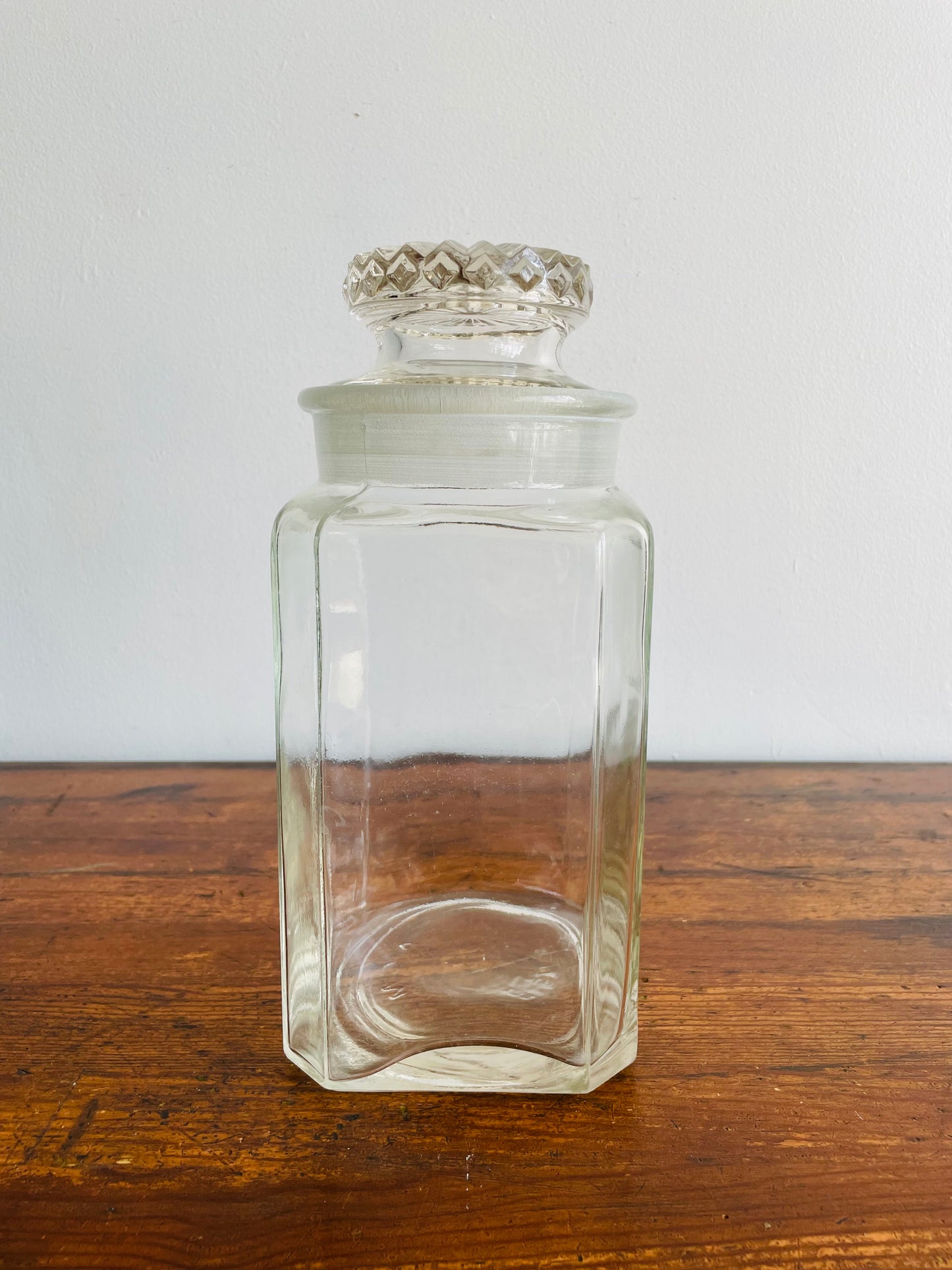 Giant Heavy & Solid Clear Glass Pharmacy or Candy Store Apothecary Jar with Lid