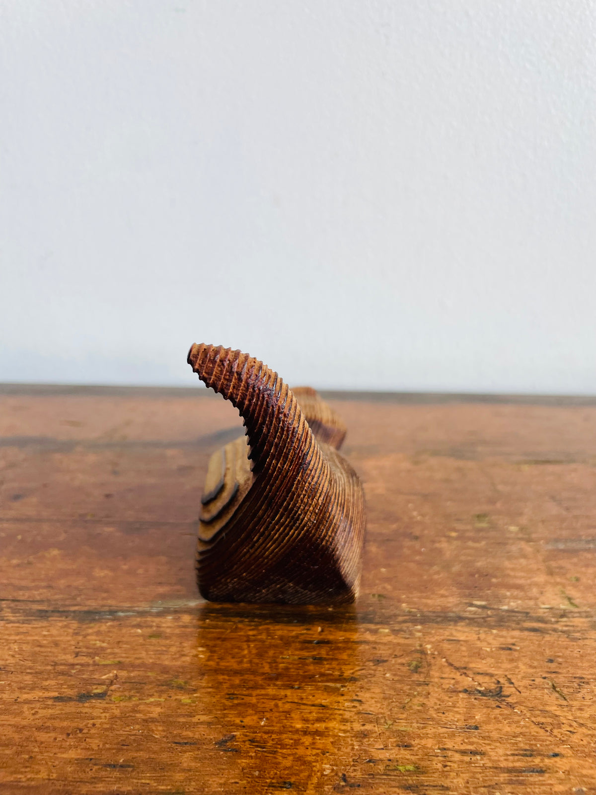 Vintage Canadian Folk Art Carved Cedar Wood Cat Figurine