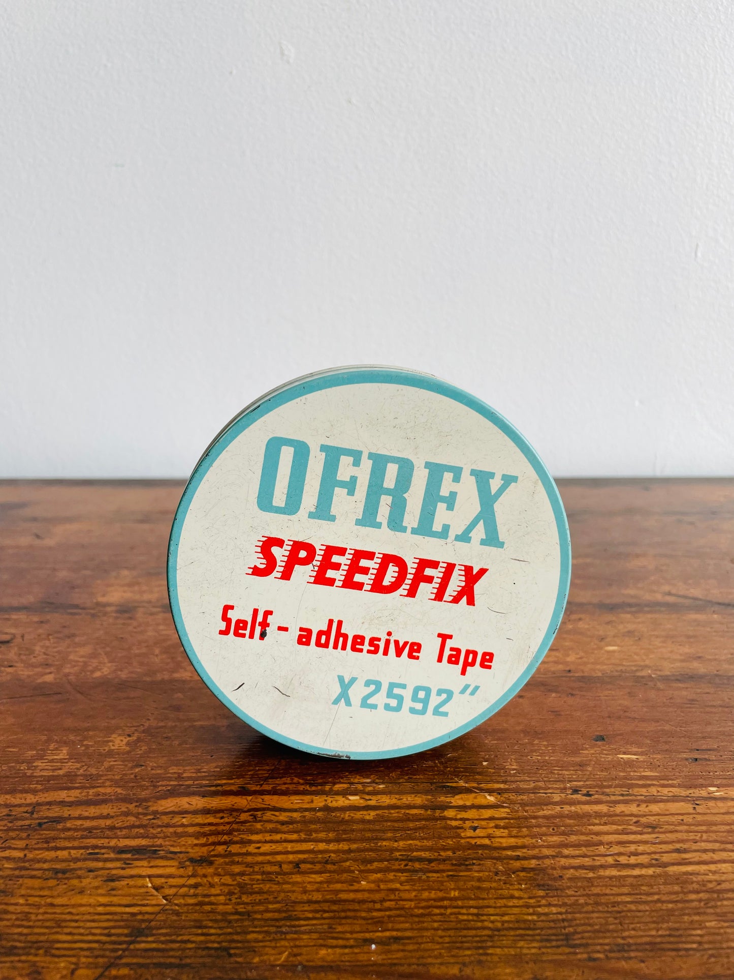 Ofrex Speedfix Toronto Canada Self-Adhesive Tape Container Tin with Lid - Made in England - Perfect for Storing Small Items!