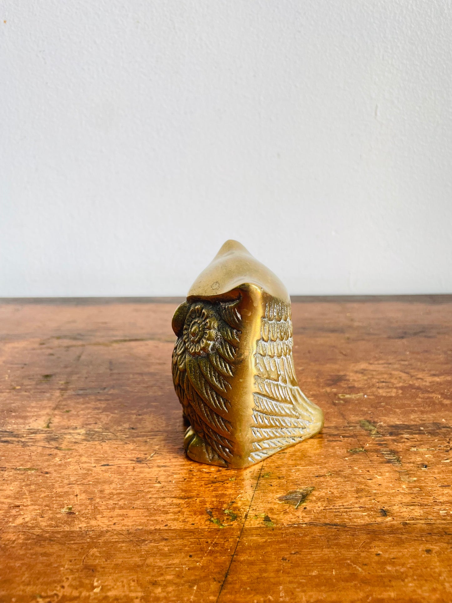 Vintage 3" Tall Solid Brass Owl Figurine - Made in Korea