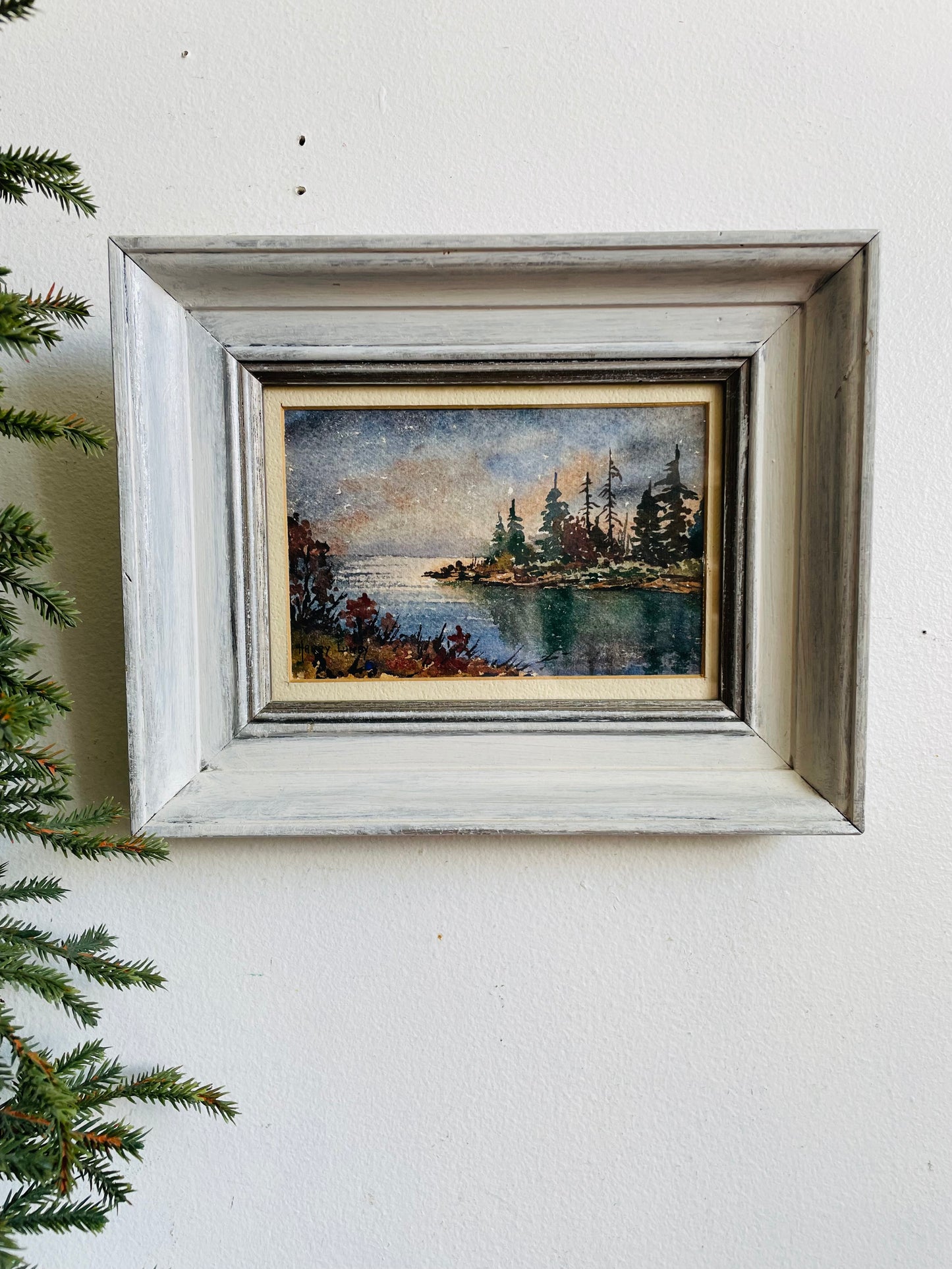 Vintage Original Art Watercolour Painting Picture - "Door County Evening" - Wisconsin - Artist Signed