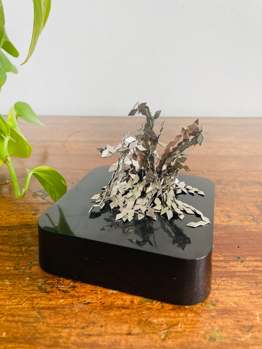 Vintage 1973 Crdl Inc. Magnetic Moldable Desk Toy Paperweight Puzzle Sculpture Game - Mini Metal Pieces to Shape for Hours of Fun! - Made in Hollywood, California