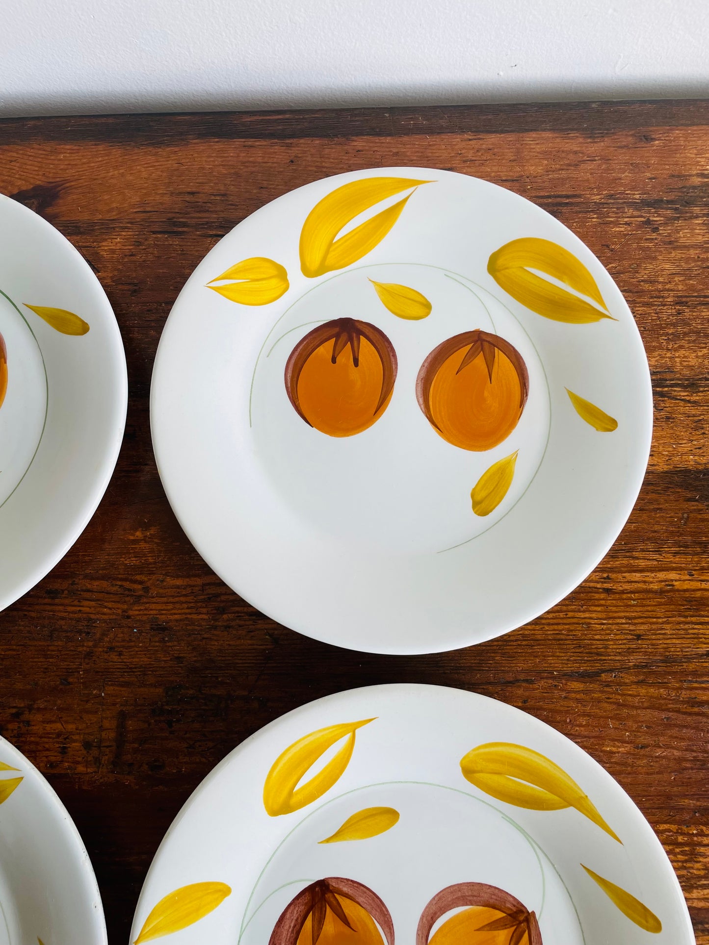 Ceramica San Marciano Hand Painted in Italy Orange Fruit Dinner Plates - Set of 4