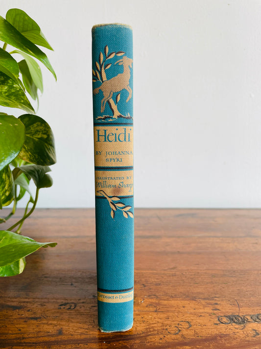 Heidi by Johanna Spyri Clothbound Hardcover Book - Illustrated by William Sharp - Junior Library Edition (1945)