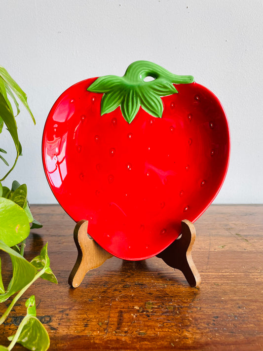 Vintage Adorable Strawberry Snack Plate or Trinket Dish