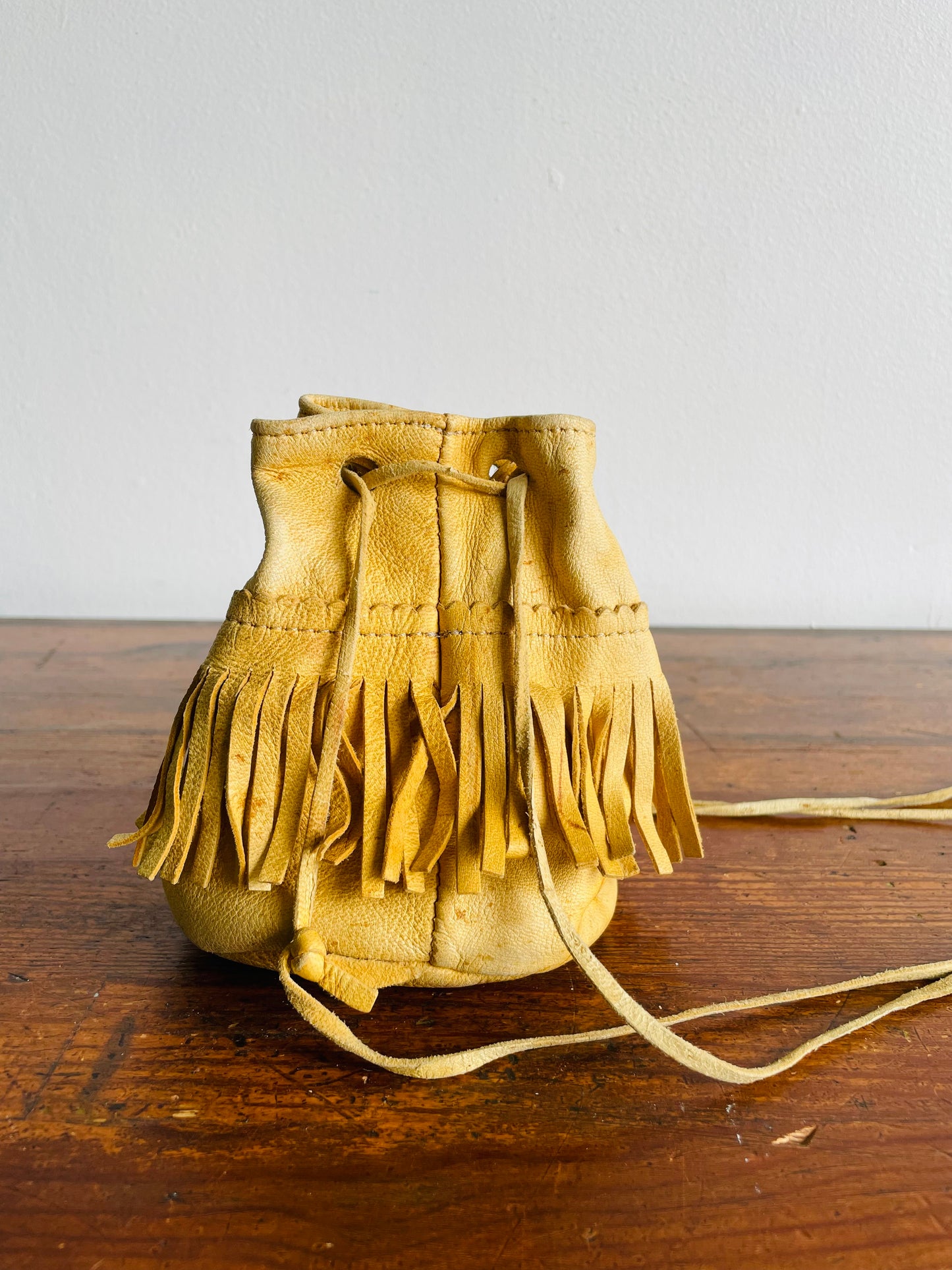 Leather Drawstring Purse Pouch