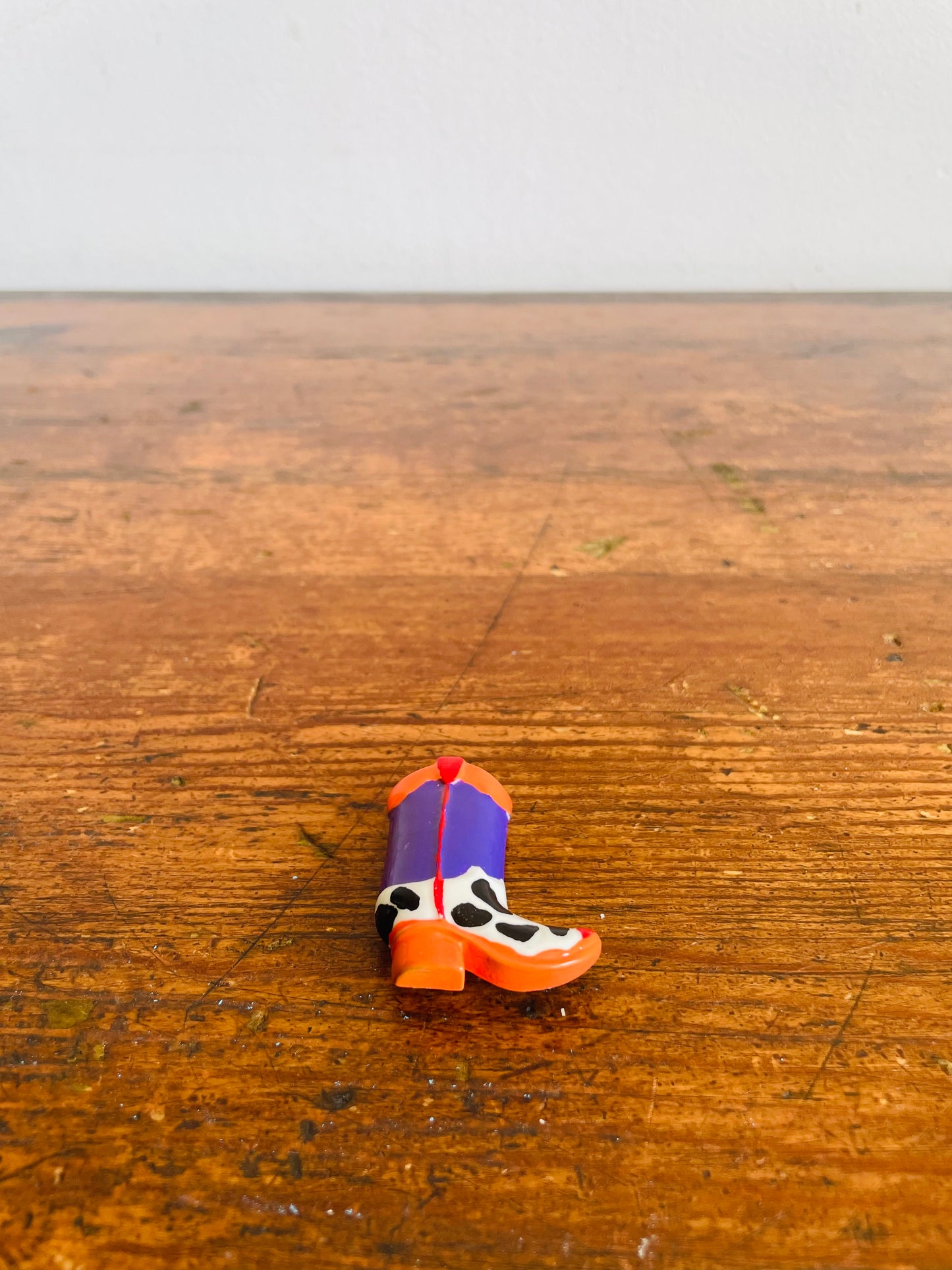Cowboy Boot Button Cover - Orange & Purple - Clip Over Your Button to Add Some Flair!