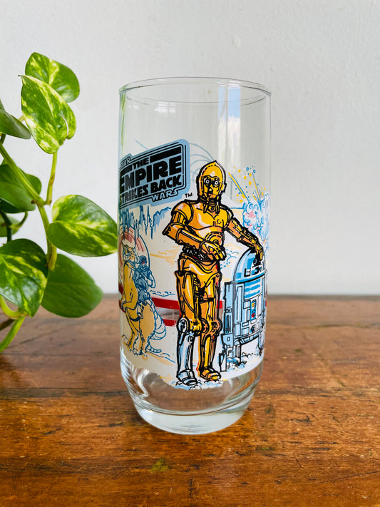 Vintage 1980 Star Wars The Empire Strikes Back R2-D2 & C-3PO Collector Series Drinking Glass - Burger King & Coca Cola