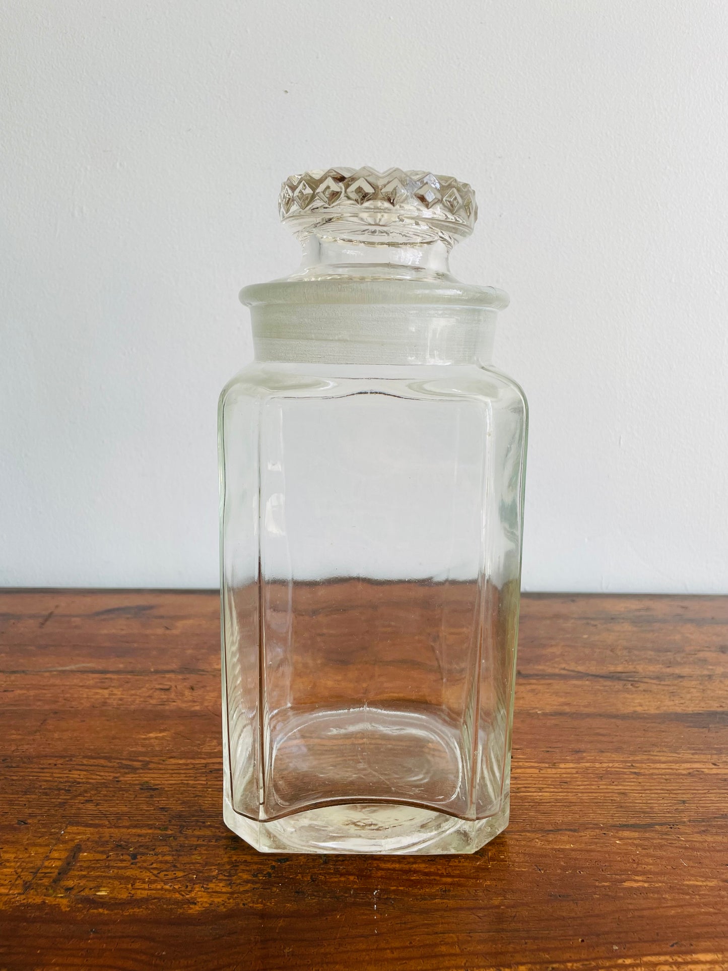 Giant Heavy & Solid Clear Glass Pharmacy or Candy Store Apothecary Jar with Lid