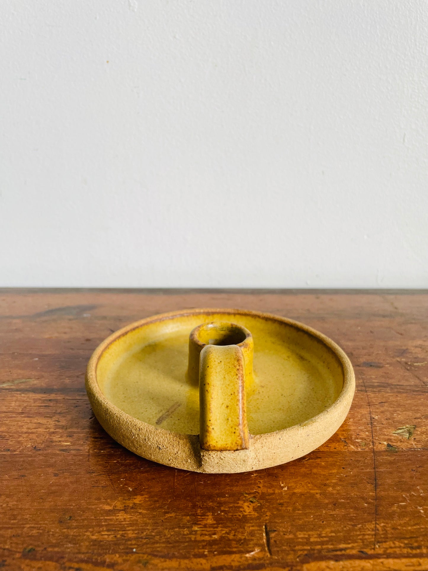 Vintage Studio Art Pottery Chamberstick Candle Holder