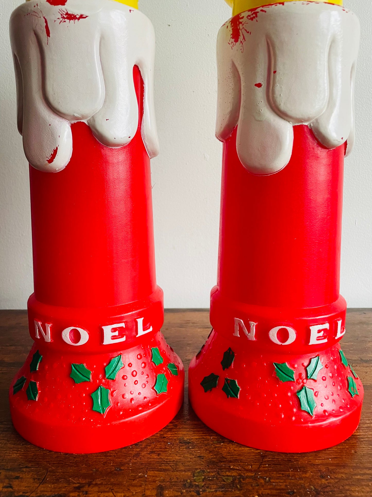 Noel Blow Mold 18.5" Christmas Candles - Set of 2