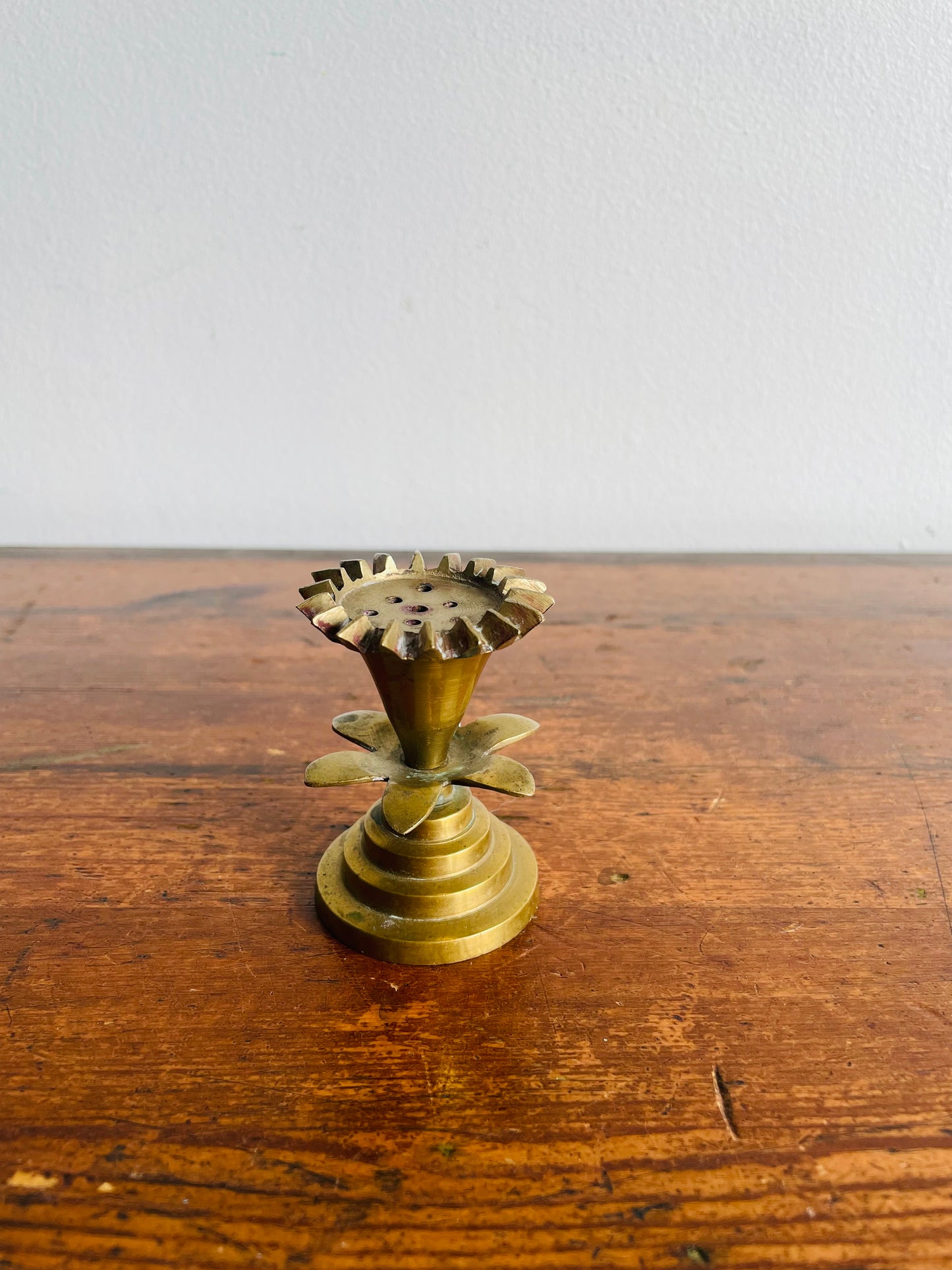 Brass Pedestal Flower Incense Burner