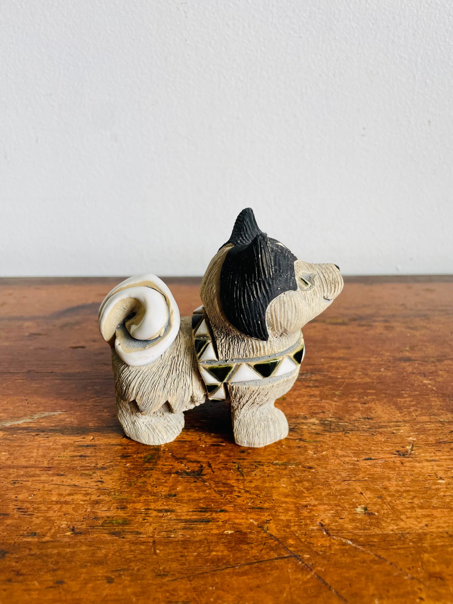 Vintage Artesania Rinconada Uruguay Pottery Husky Dog Figurine #108