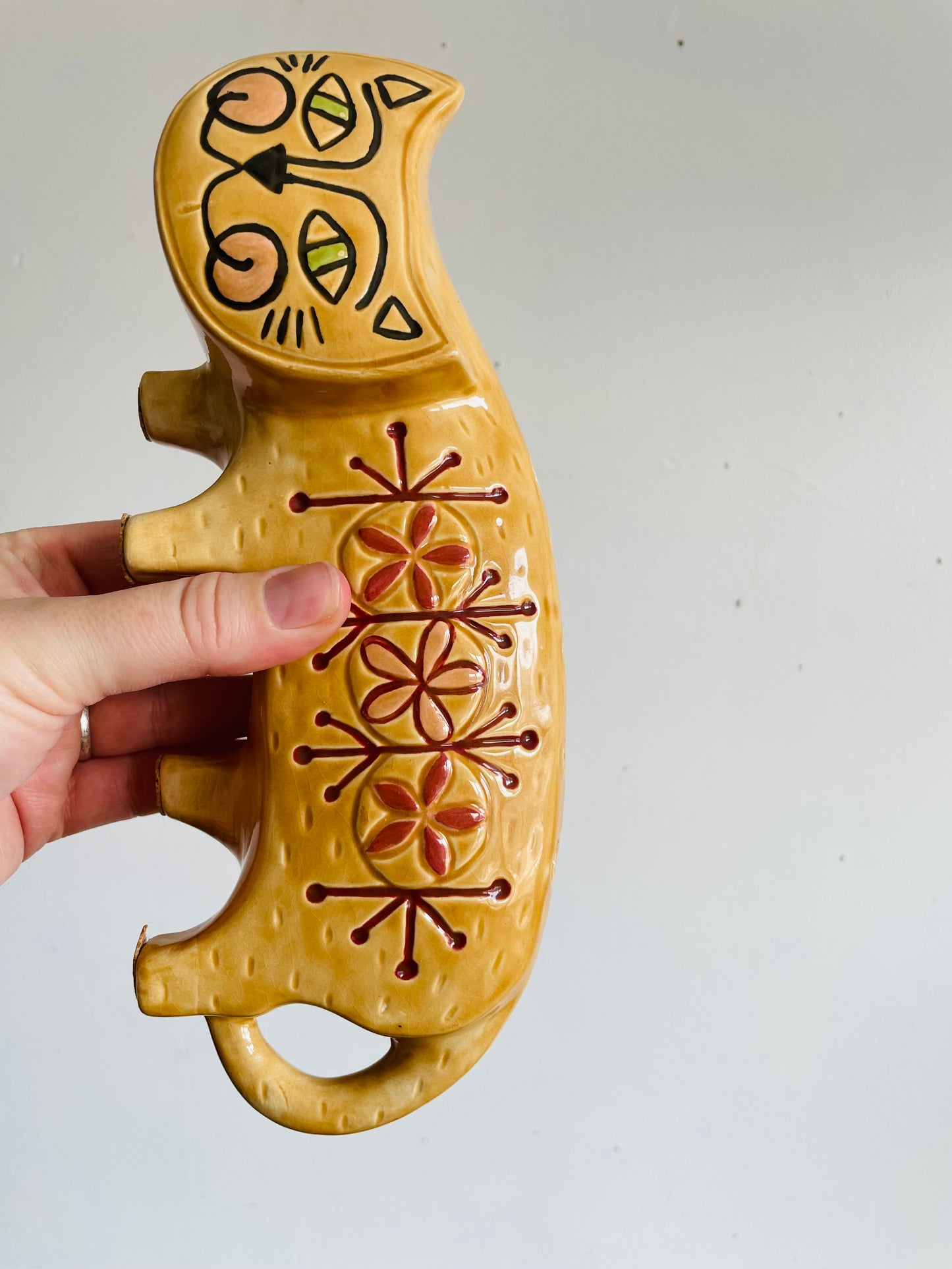 Vintage 1960s Super Fun Ceramic Cat Holder - Lisa Larson Style - Holds Pencils, Paintbrushes, Bud Vase, Etc.