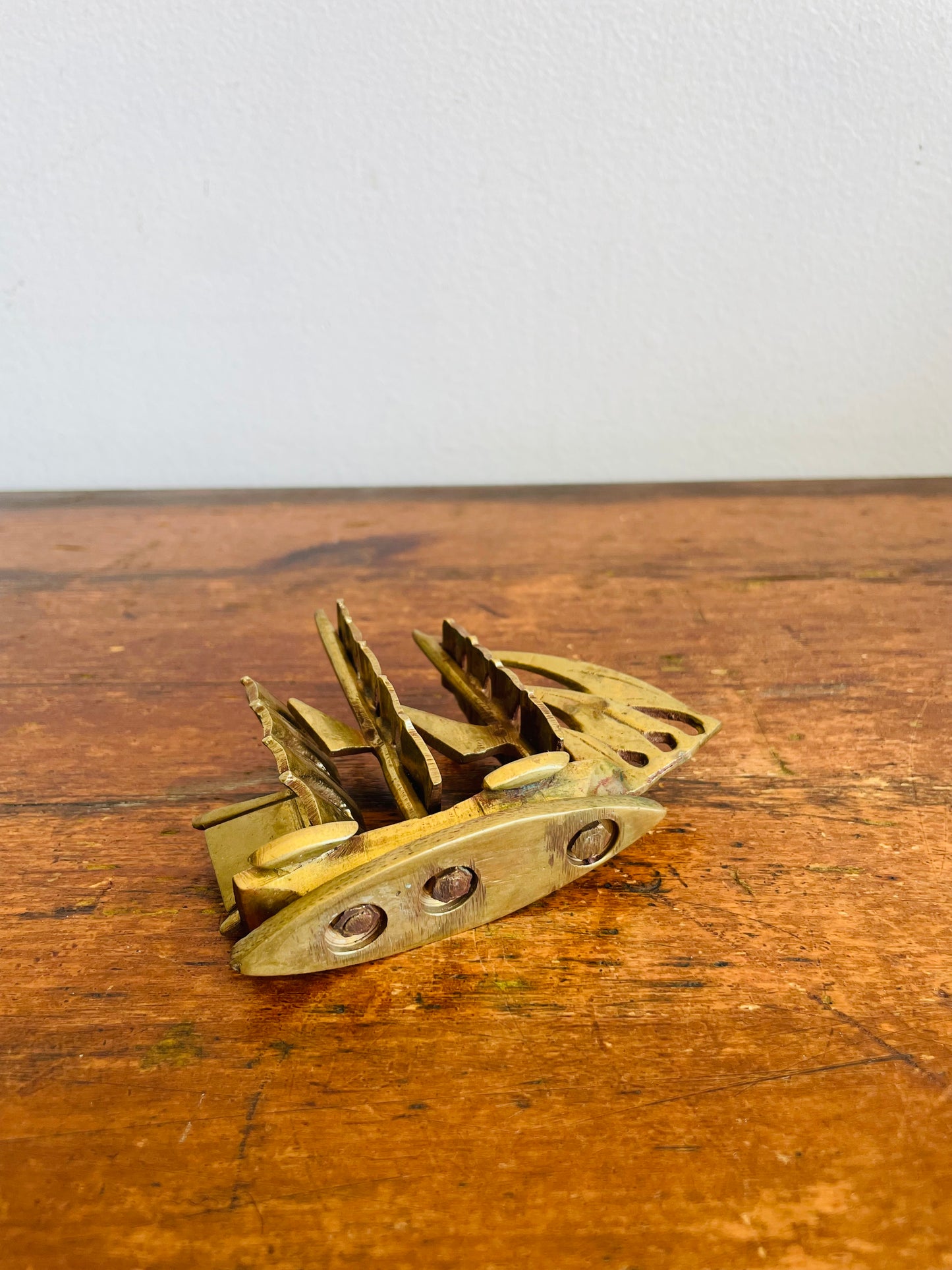 Vintage Brass Sailboat Ship Figurine