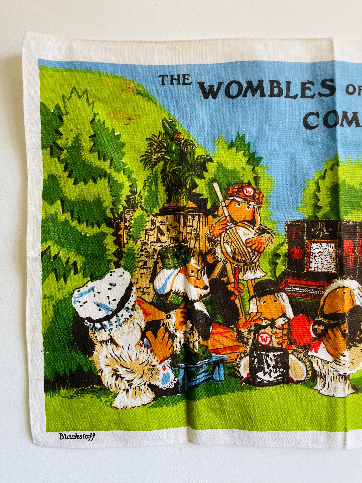 Brand New Vintage Blackstaff Linen Tea Towel - The Wombles of Wimbledon Common - Based on BBC TV Series "The Wombles"