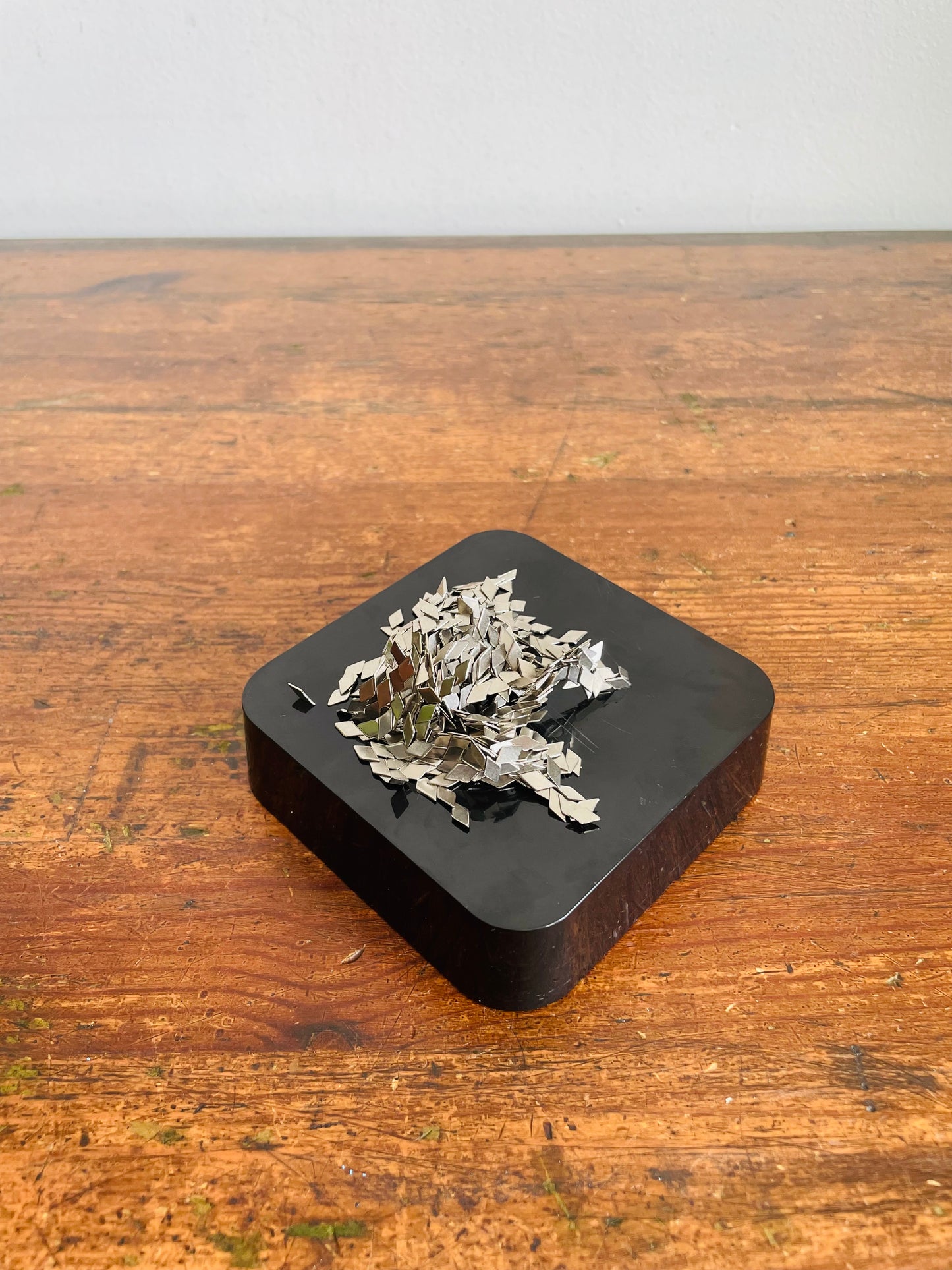 Vintage 1973 Crdl Inc. Magnetic Moldable Desk Toy Paperweight Puzzle Sculpture Game - Mini Metal Pieces to Shape for Hours of Fun! - Made in Hollywood, California
