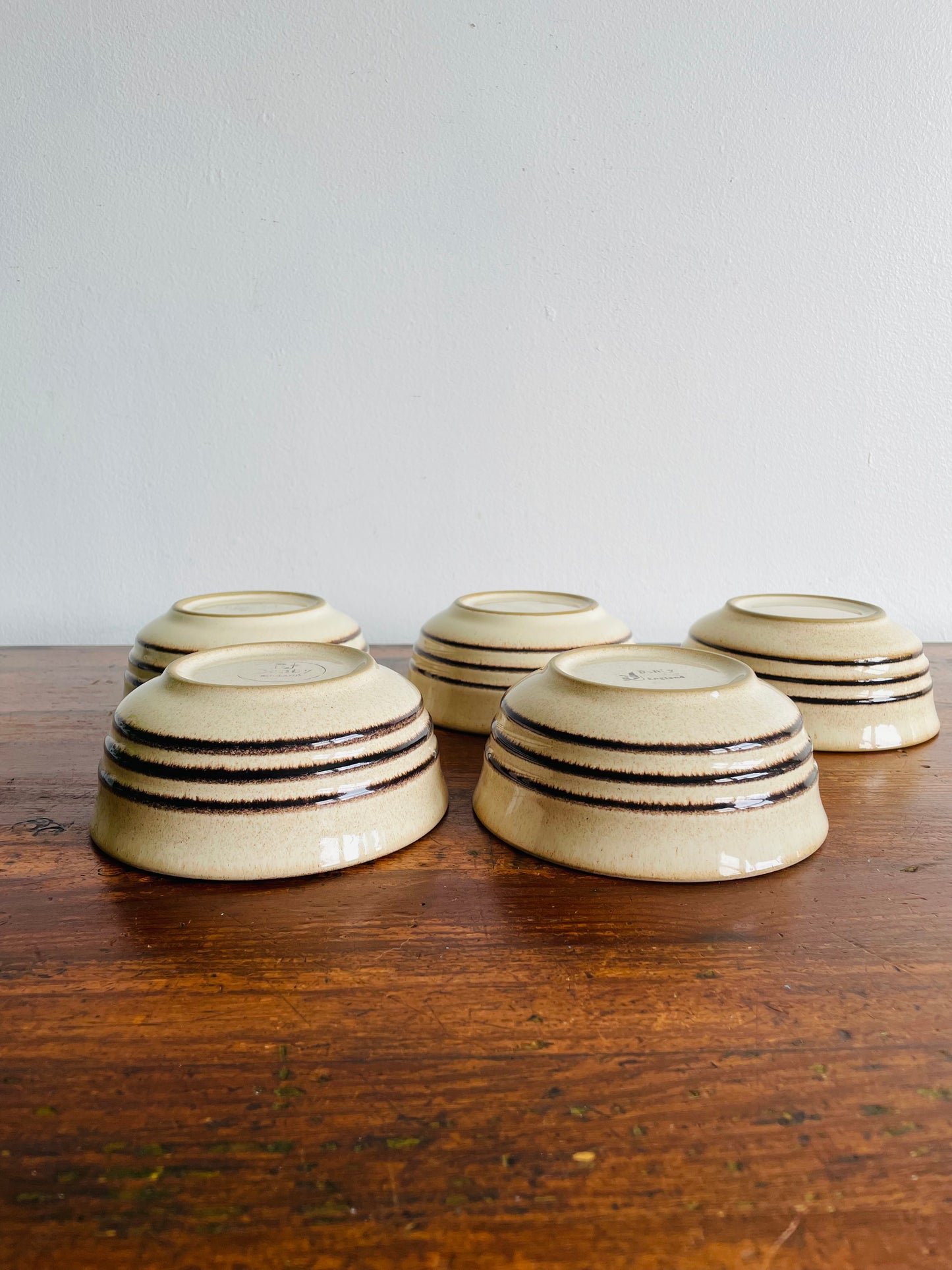 Denby Sahara Speckled Cream & Brown Soup or Cereal Bowls - Made in England - Set of 5