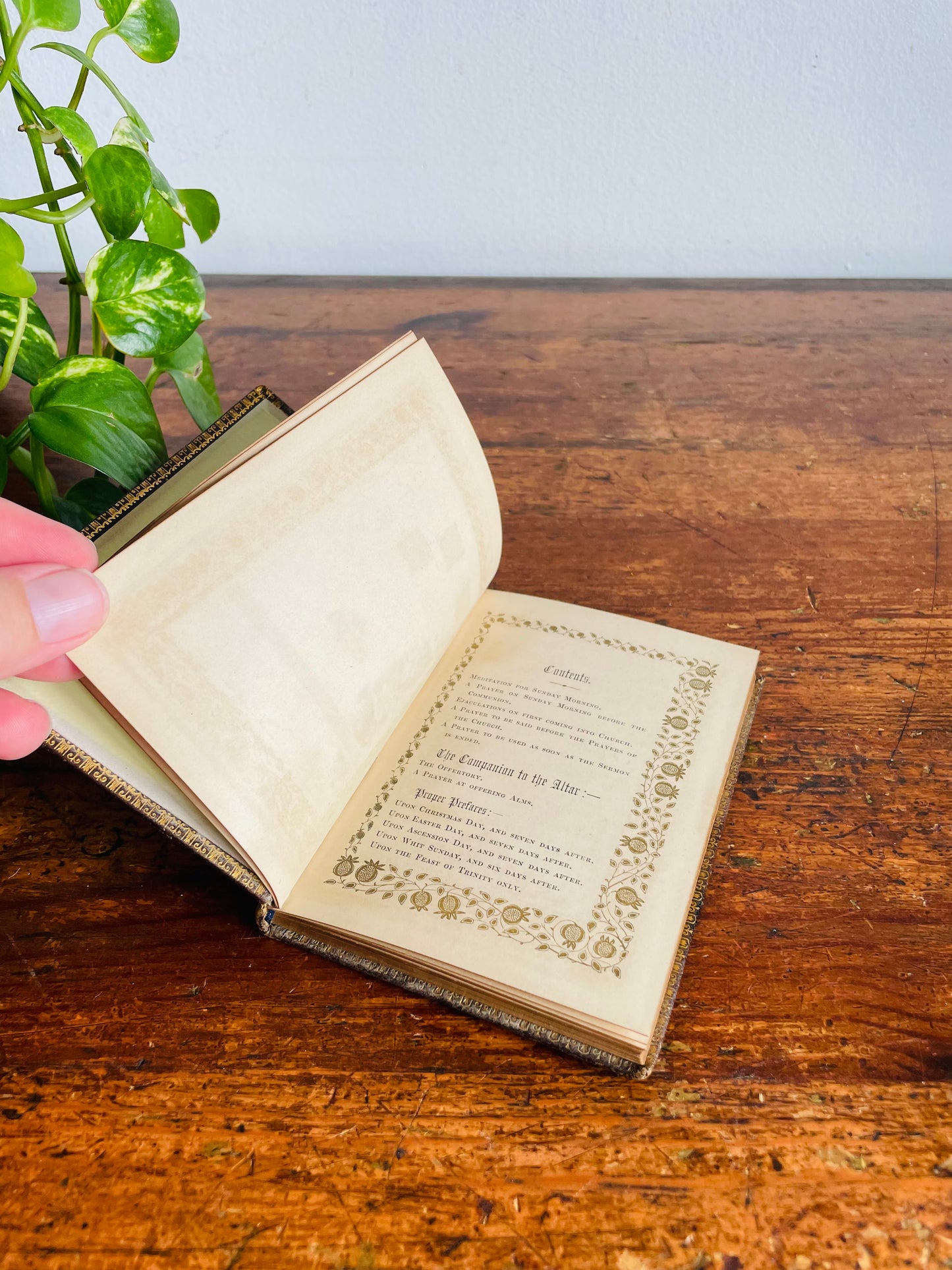 Antique 1842 The Companion to the Altar Leather Hardcover Religious Pocket Book - Containing Sacramental Prayers & Meditations - 184 Years Old!