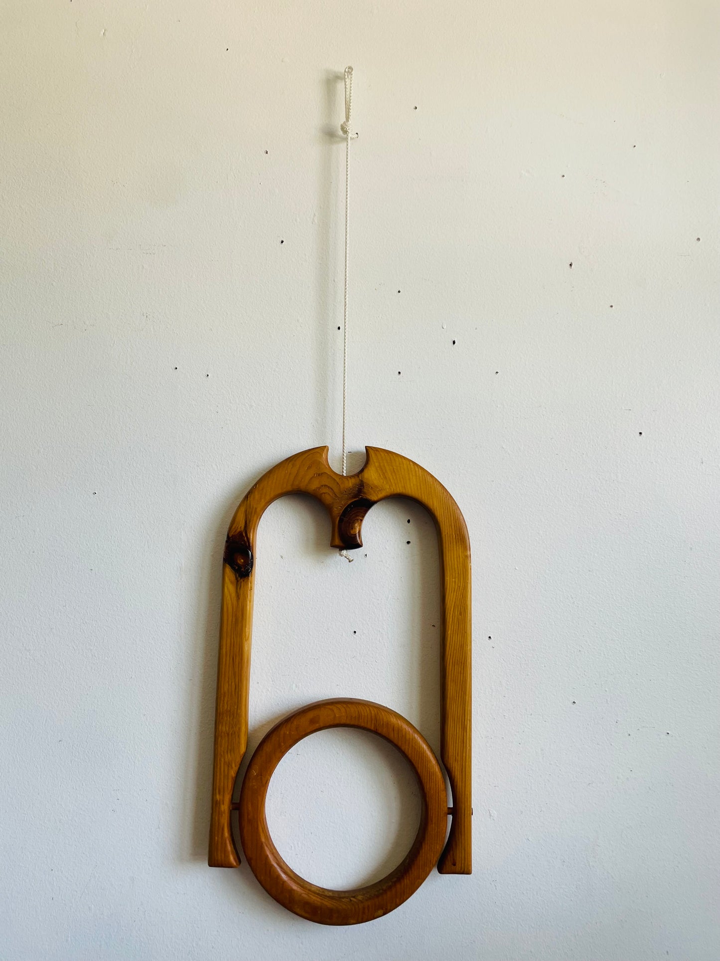 Vintage Mid-Century Modern Style Hanging Wood 6” Plant Pot Holder - Hang From Ceiling or Windowsill - Indoor Garden